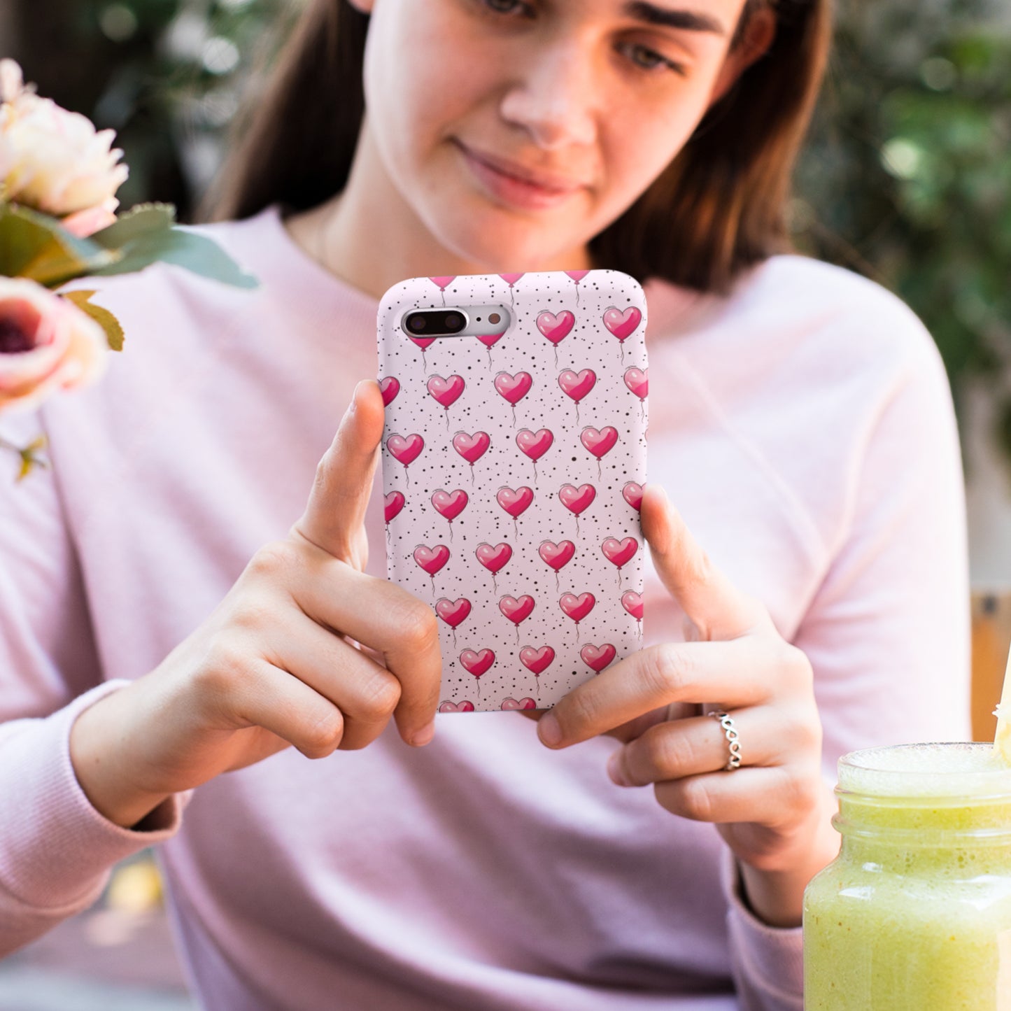 Heart-Shaped Balloons Pink Tough iPhone Case