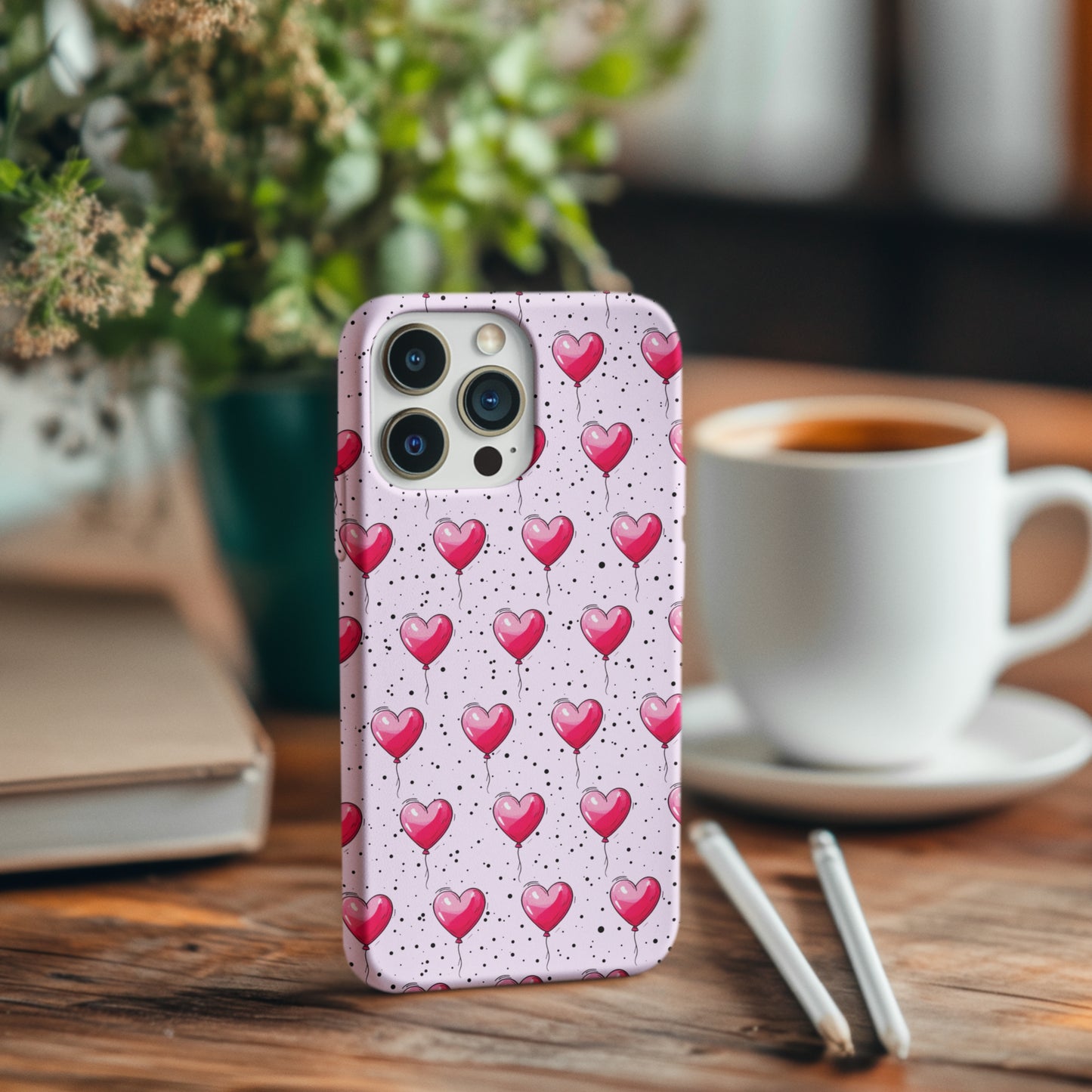 Heart-Shaped Balloons Pink Tough iPhone Case