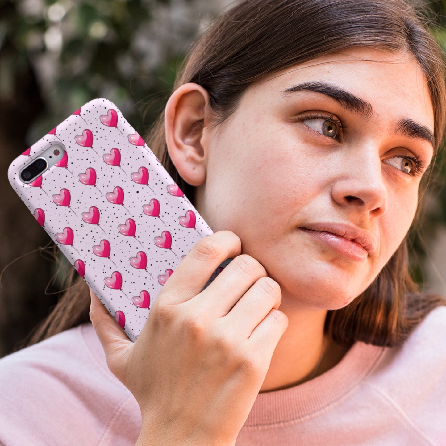 Heart-Shaped Balloons Pink Tough iPhone Case