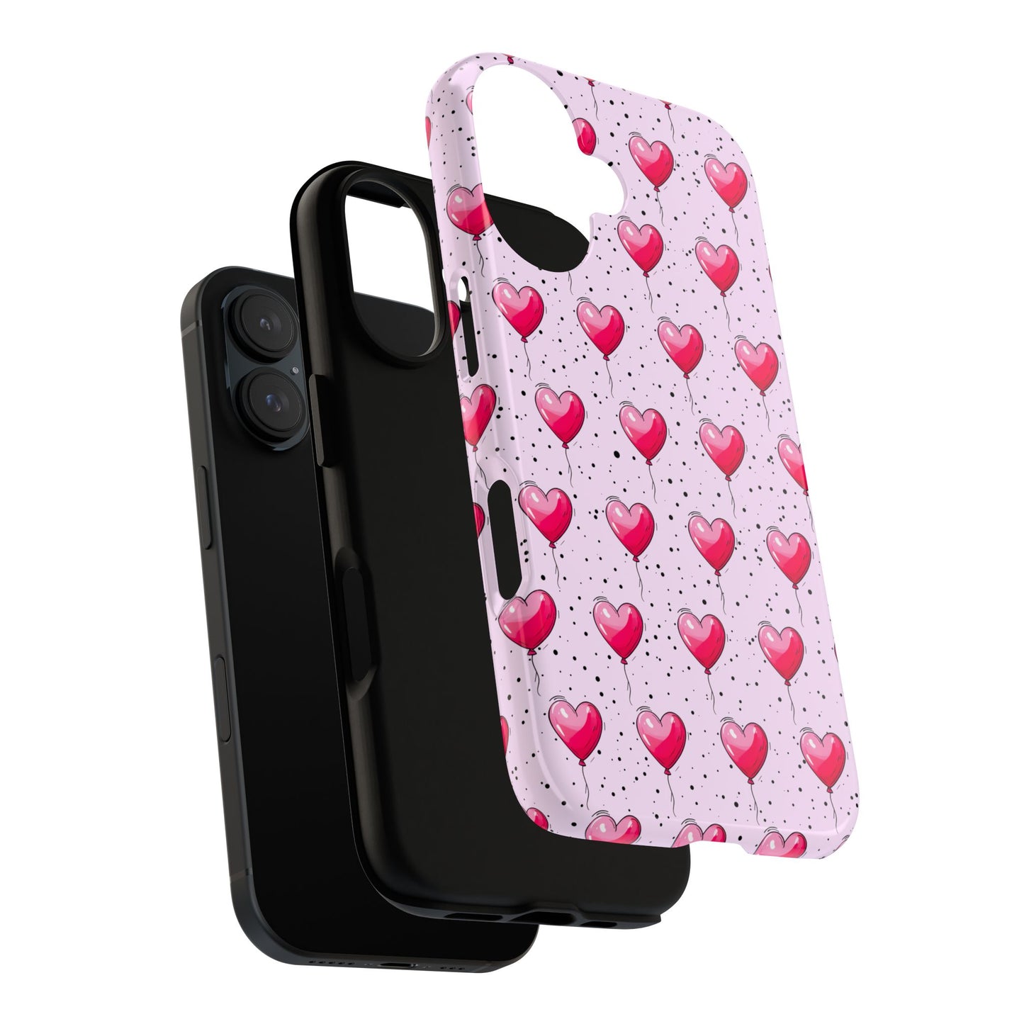 Heart-Shaped Balloons Pink Tough iPhone Case