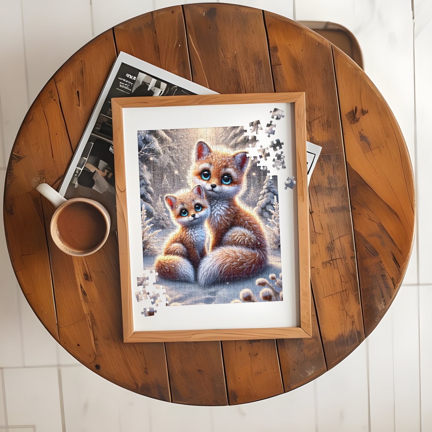 Magical Foxes in Winter Landscape Jigsaw Puzzle (120, 252, 500 Pieces)