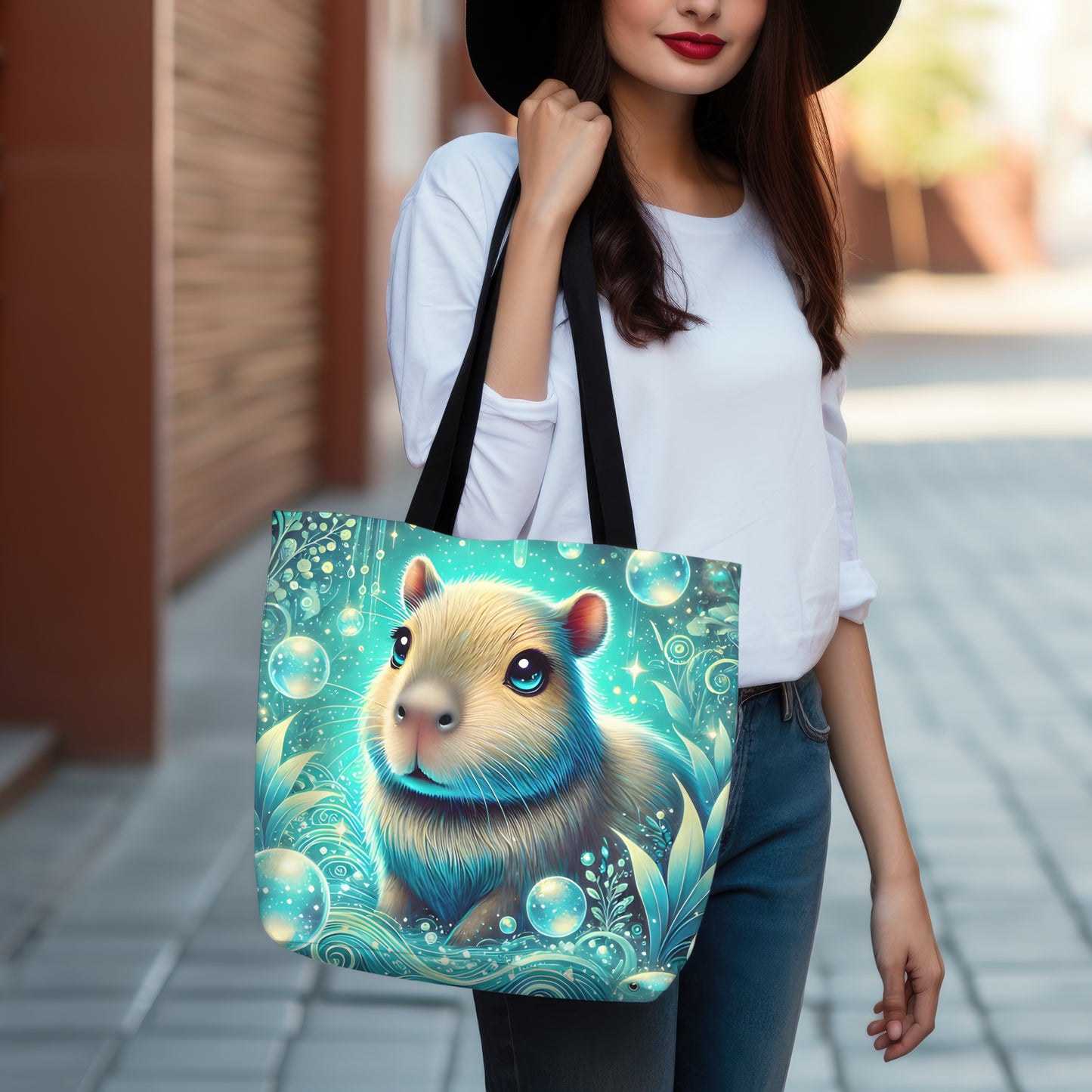 Magical Underwater Capybara Tote Bag
