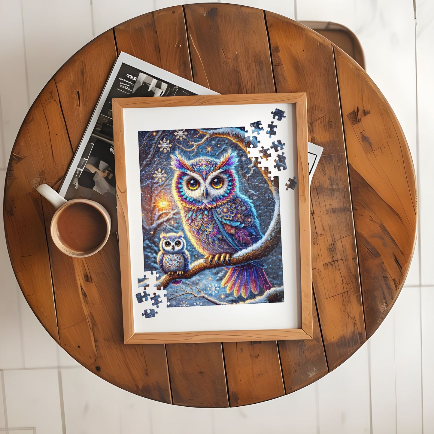 Magical Winter Owl Family Jigsaw Puzzle (120, 252, 500 Pieces)