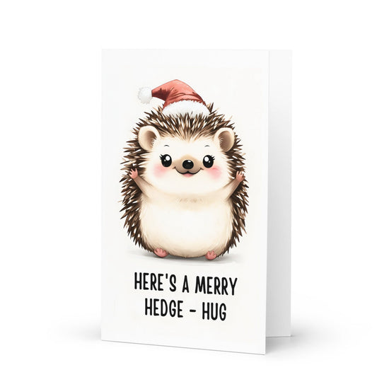 Merry Hedge - Hug Cute Christmas Greeting Card