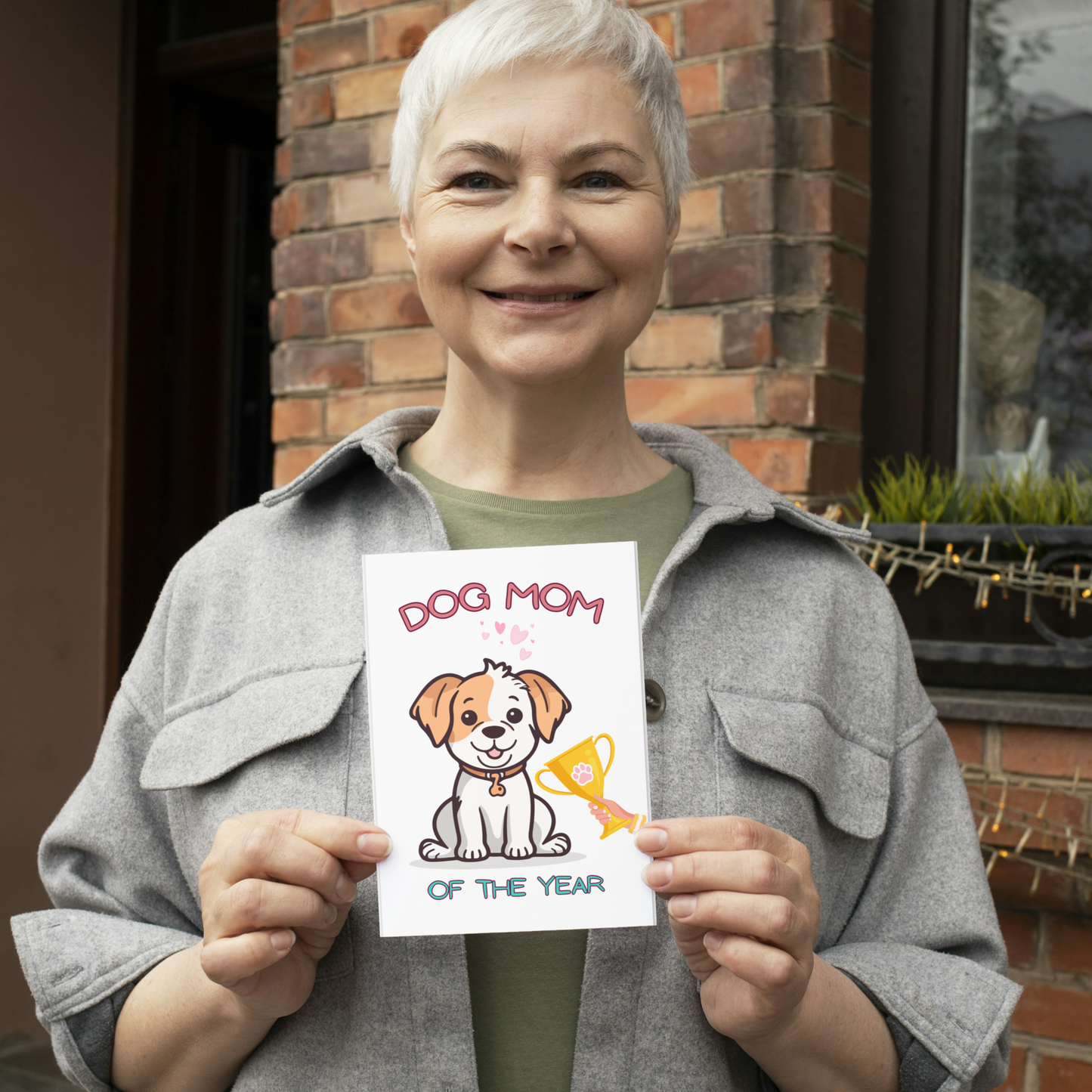 Dog Mom of the Year Greeting Card