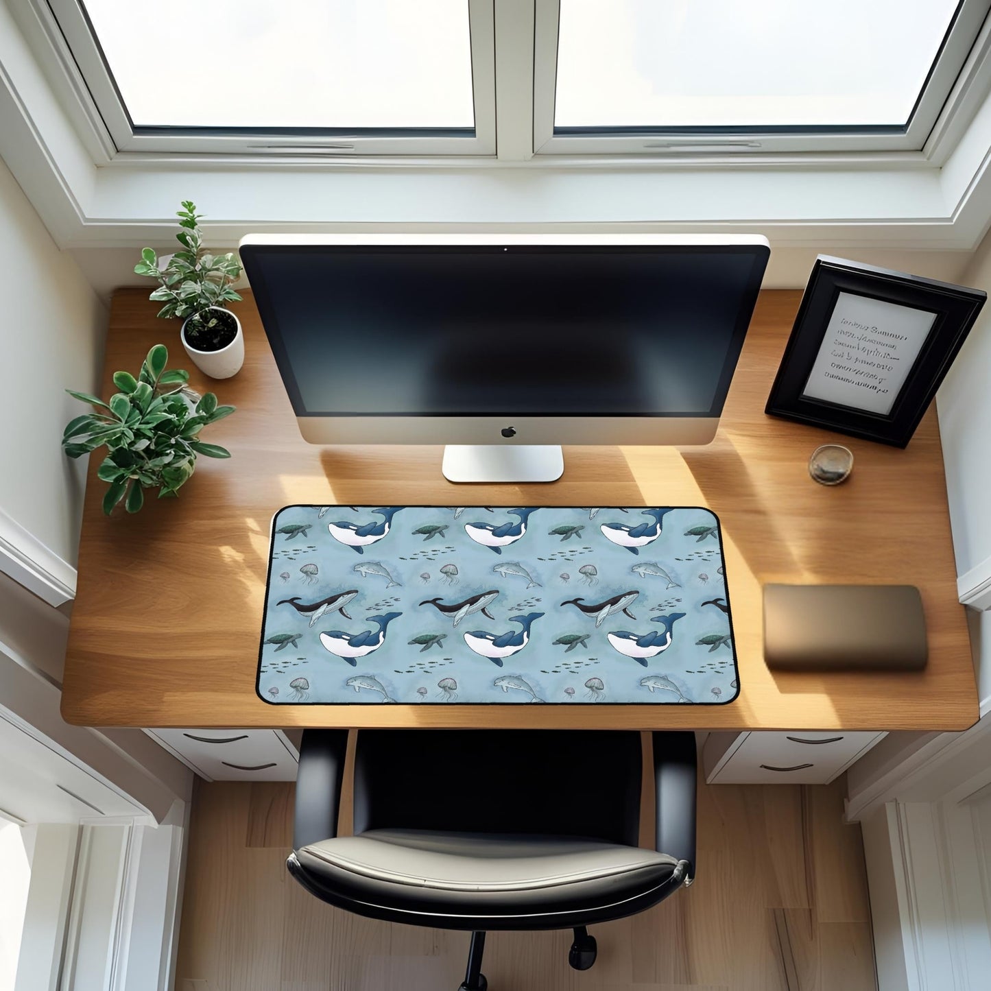Ocean-Inspired Whale, Dolphin & Sea Turtle Desk Mat