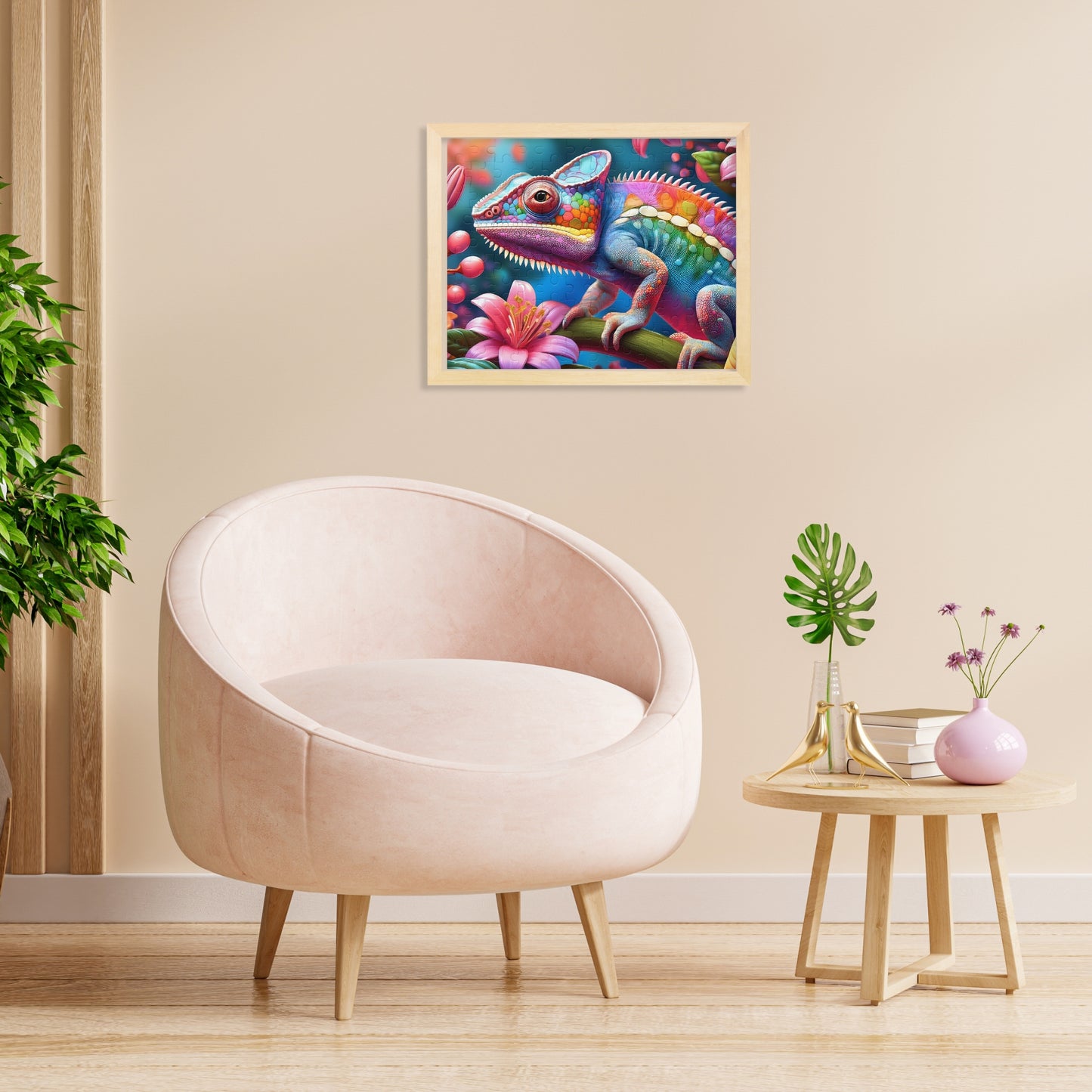 Rainbow Chameleon Jigsaw Puzzle