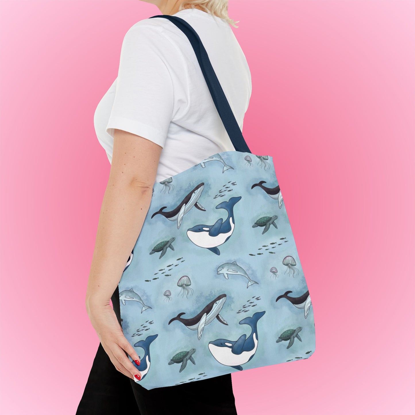 Seaworld Ocean Wildlife Nautical Tote Bag medium