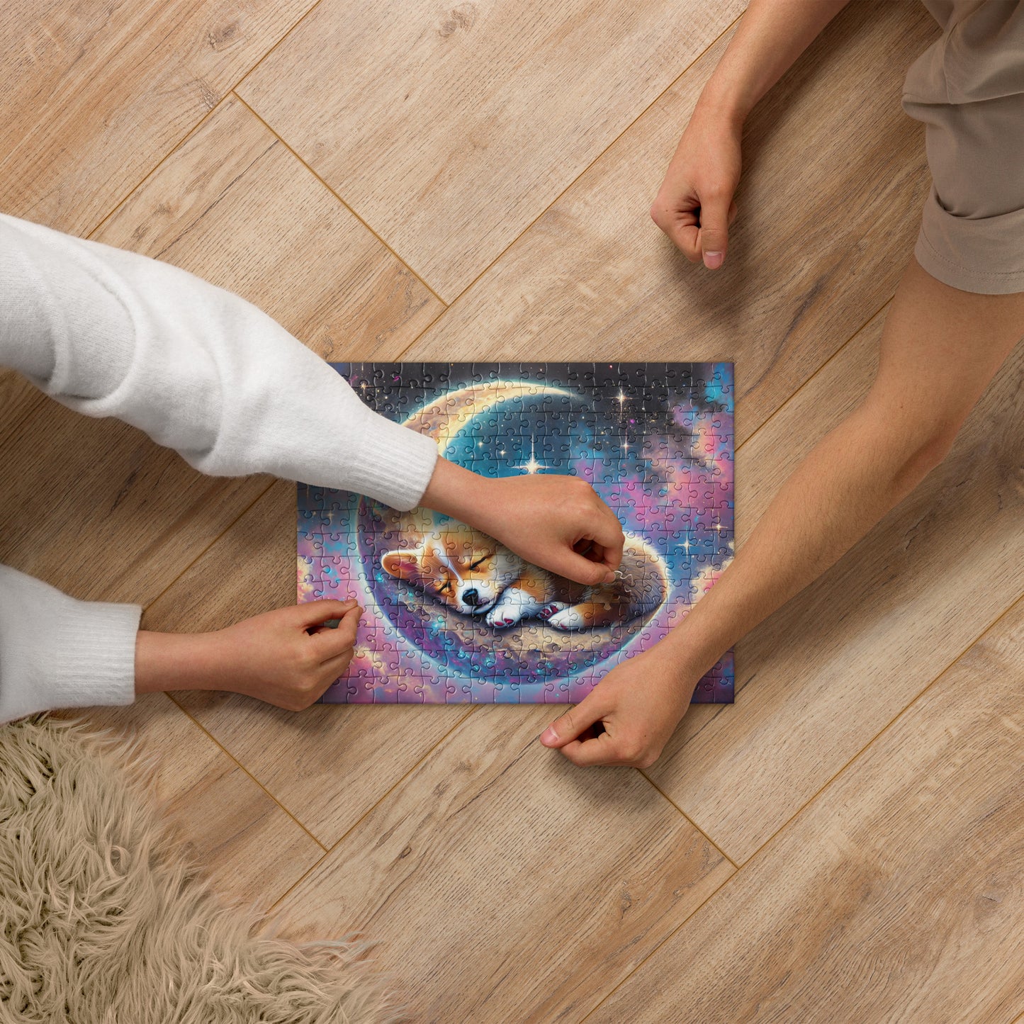 Sleeping Corgi on Moon Puzzle (120, 252, 500-Pieces)