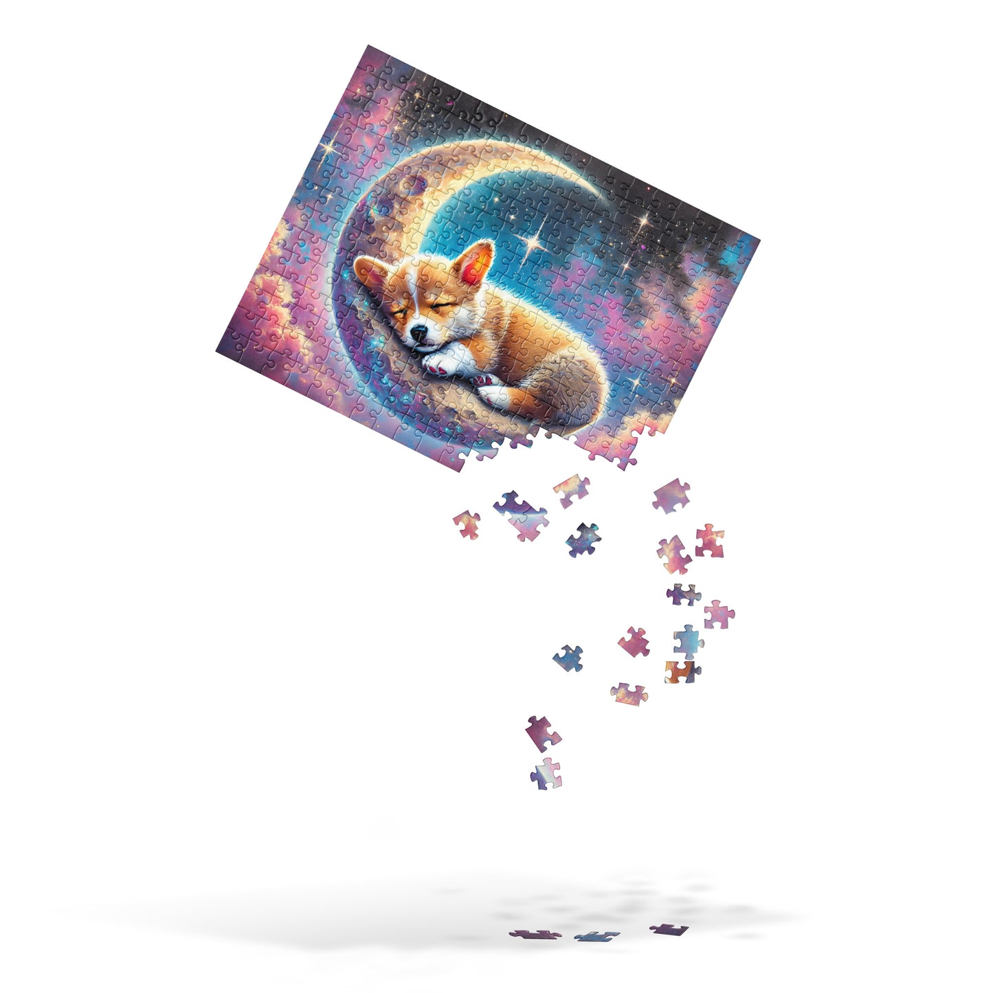 Sleeping Corgi on Moon Puzzle (120, 252, 500-Pieces)
