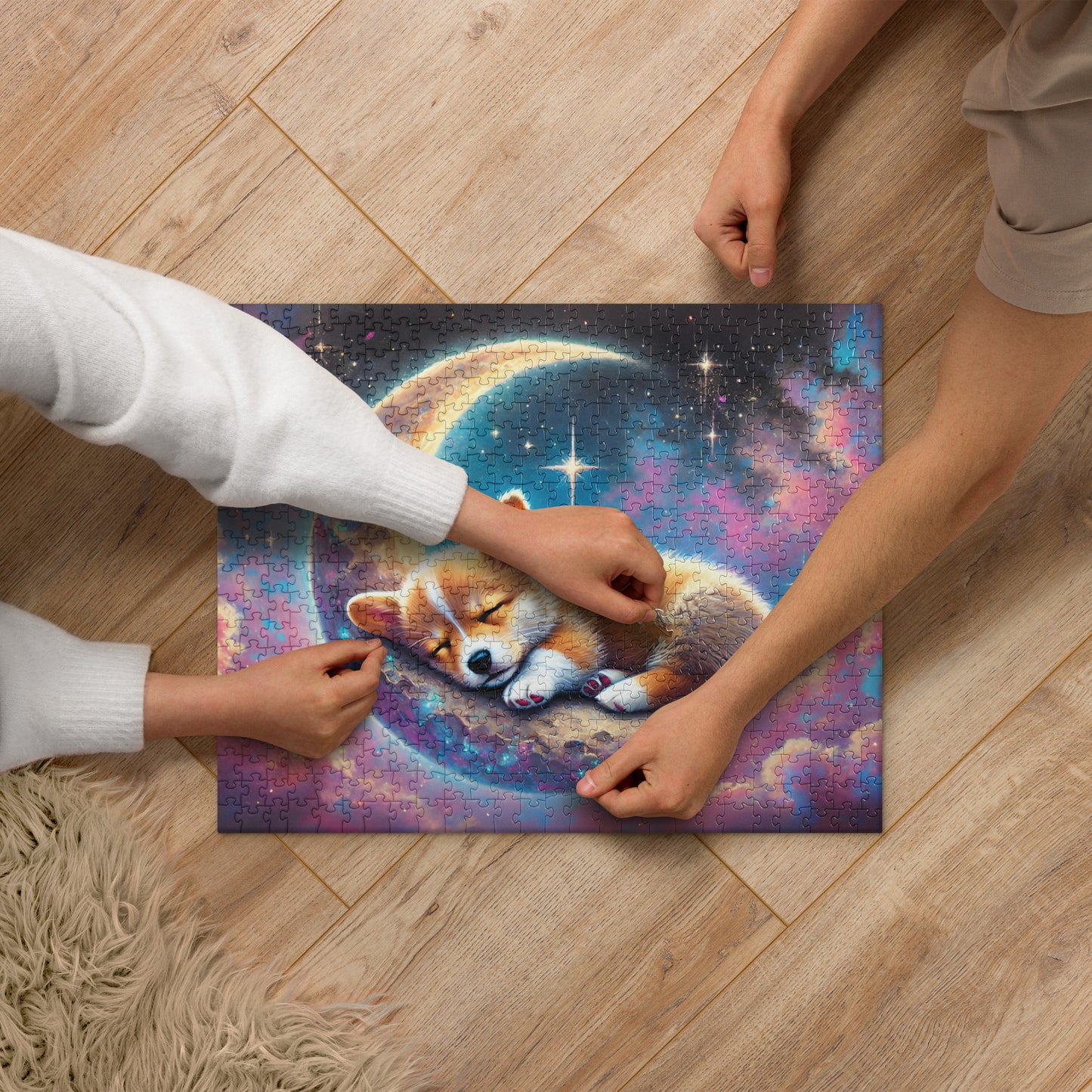 Sleeping Corgi on Moon Puzzle (120, 252, 500-Pieces)