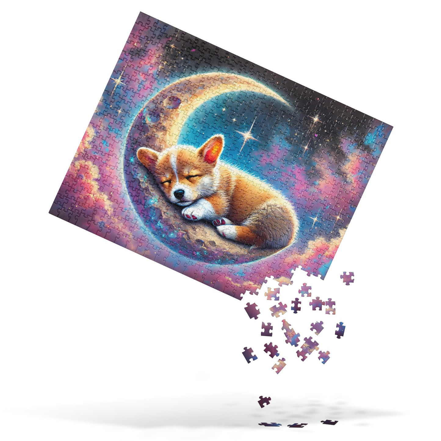 Sleeping Corgi on Moon Puzzle (120, 252, 500-Pieces)