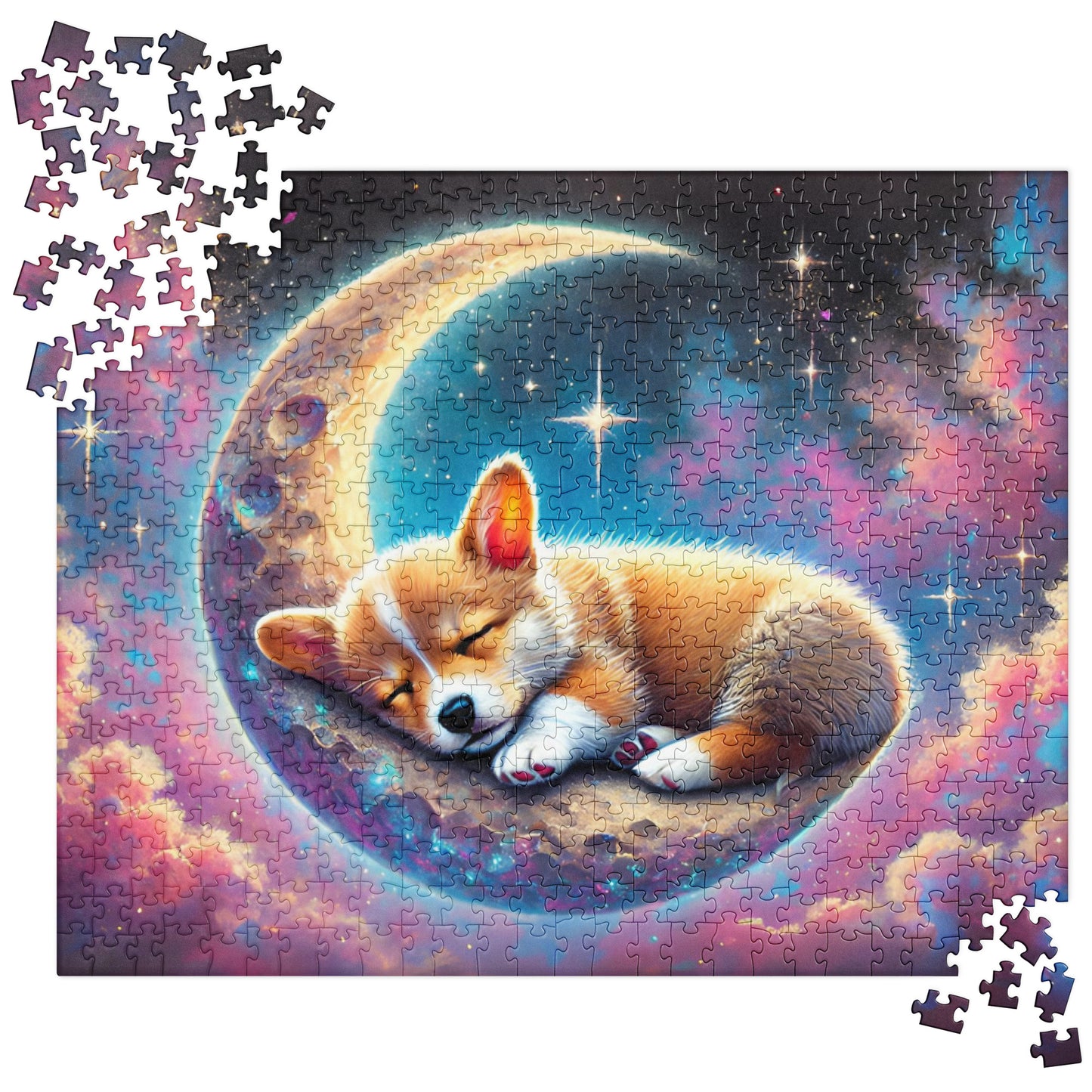 Sleeping Corgi on Moon Puzzle (120, 252, 500-Pieces)