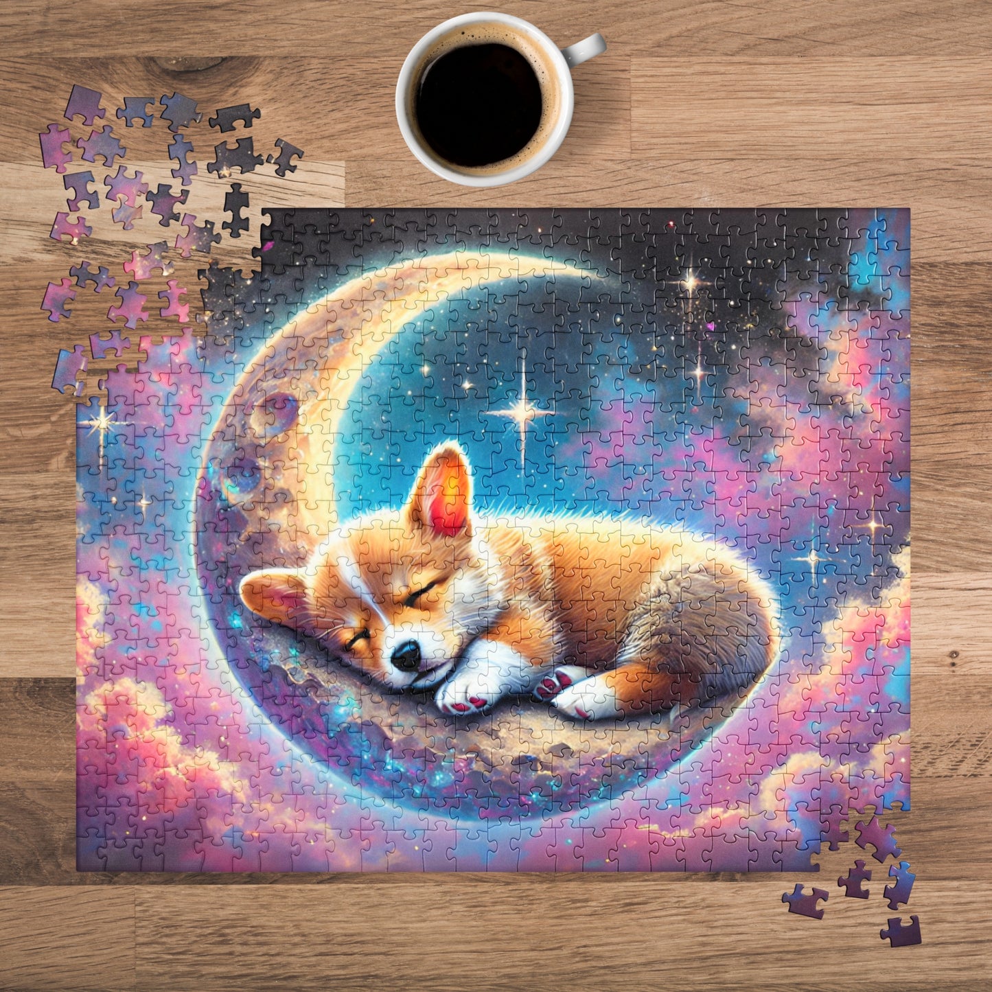 Sleeping Corgi on Moon Puzzle (120, 252, 500-Pieces)