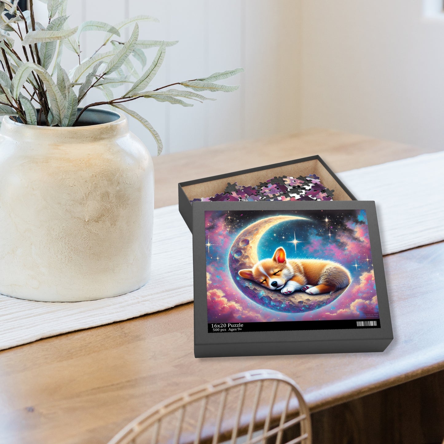 Sleeping Corgi on Moon Puzzle (120, 252, 500-Pieces)