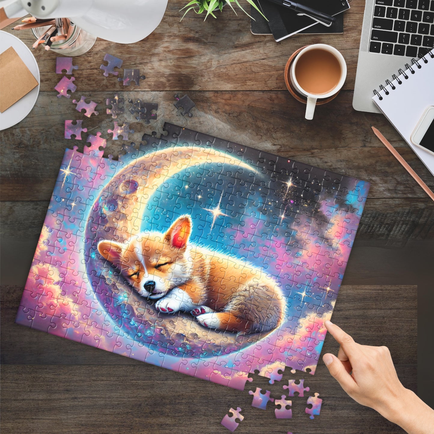 Sleeping Corgi on Moon Puzzle (120, 252, 500-Pieces)