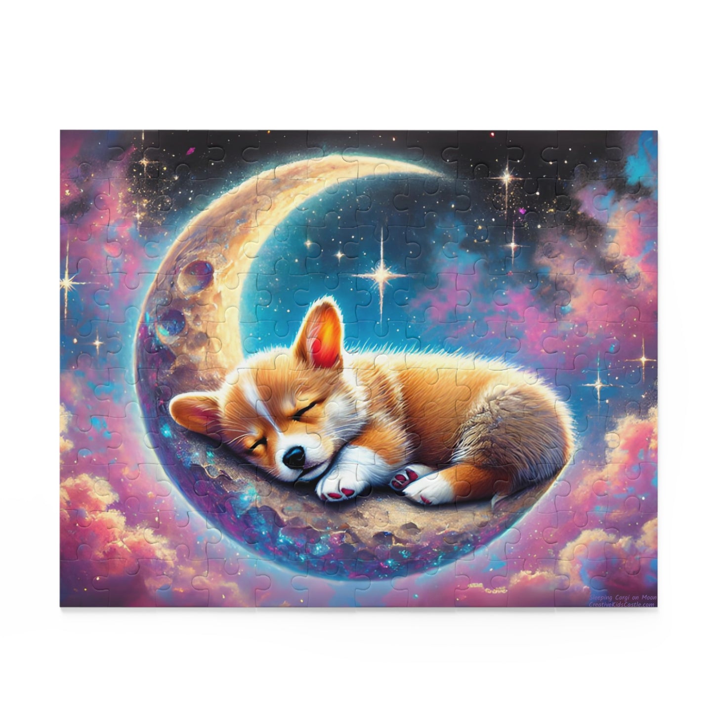 Sleeping Corgi on Moon Puzzle (120, 252, 500-Pieces) 10" × 8" (120 pcs)