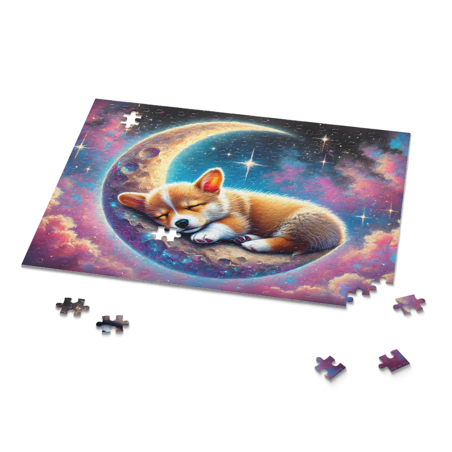 Sleeping Corgi on Moon Puzzle (120, 252, 500-Pieces)