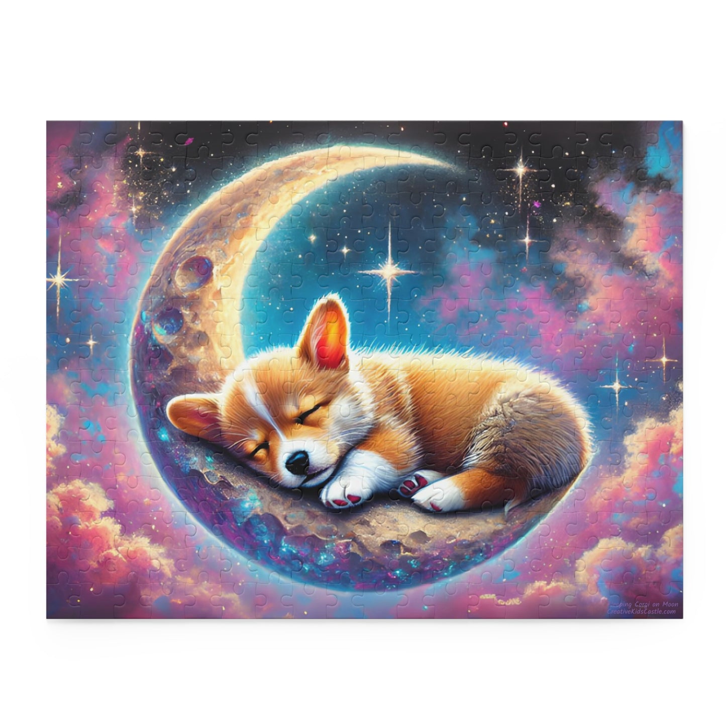 Sleeping Corgi on Moon Puzzle (120, 252, 500-Pieces) 14" × 11" (252 pcs)