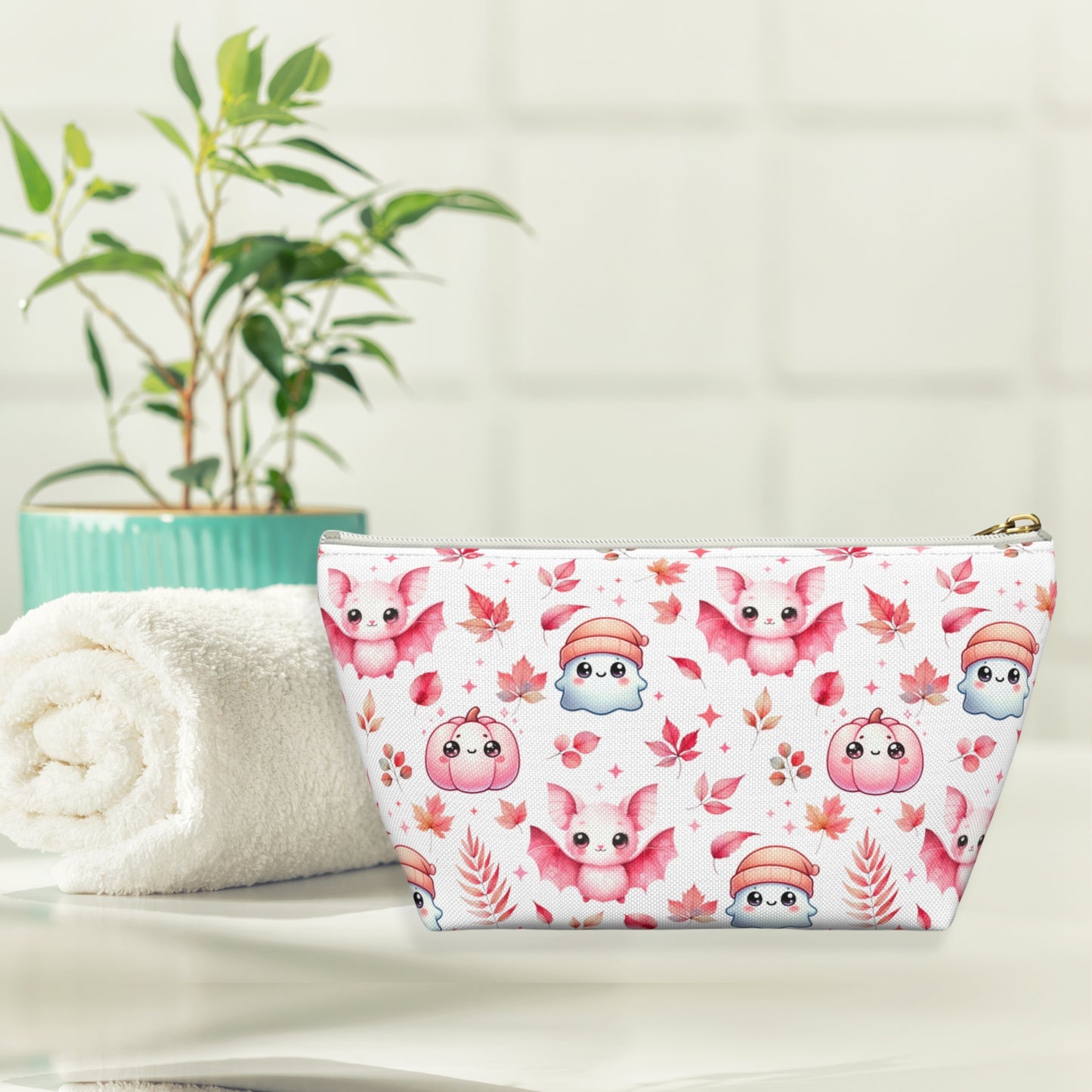 Pastel Accessory Pouch with a Cute Flock of Owls