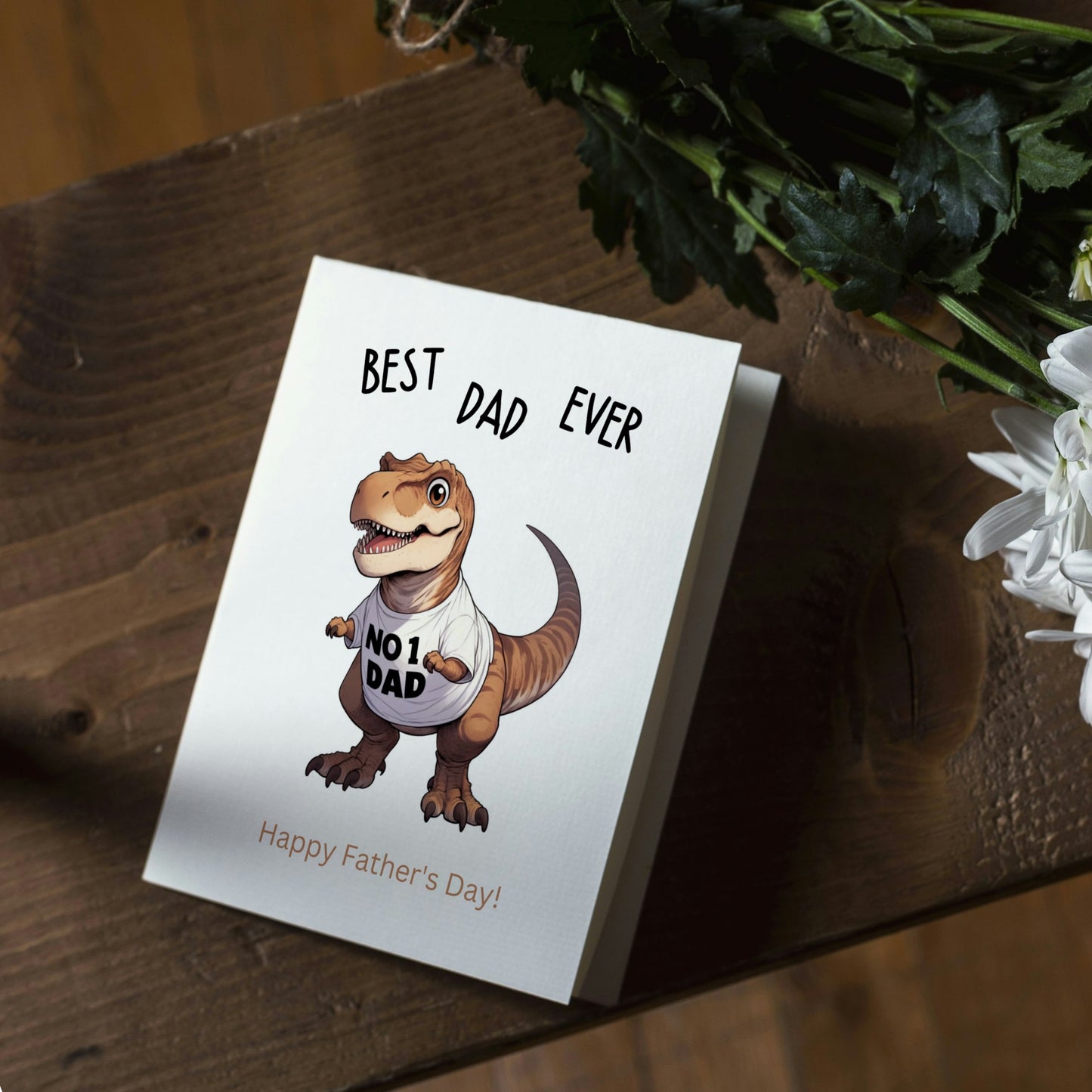 T-Rex Best Dad Ever Funny Father's Day Card