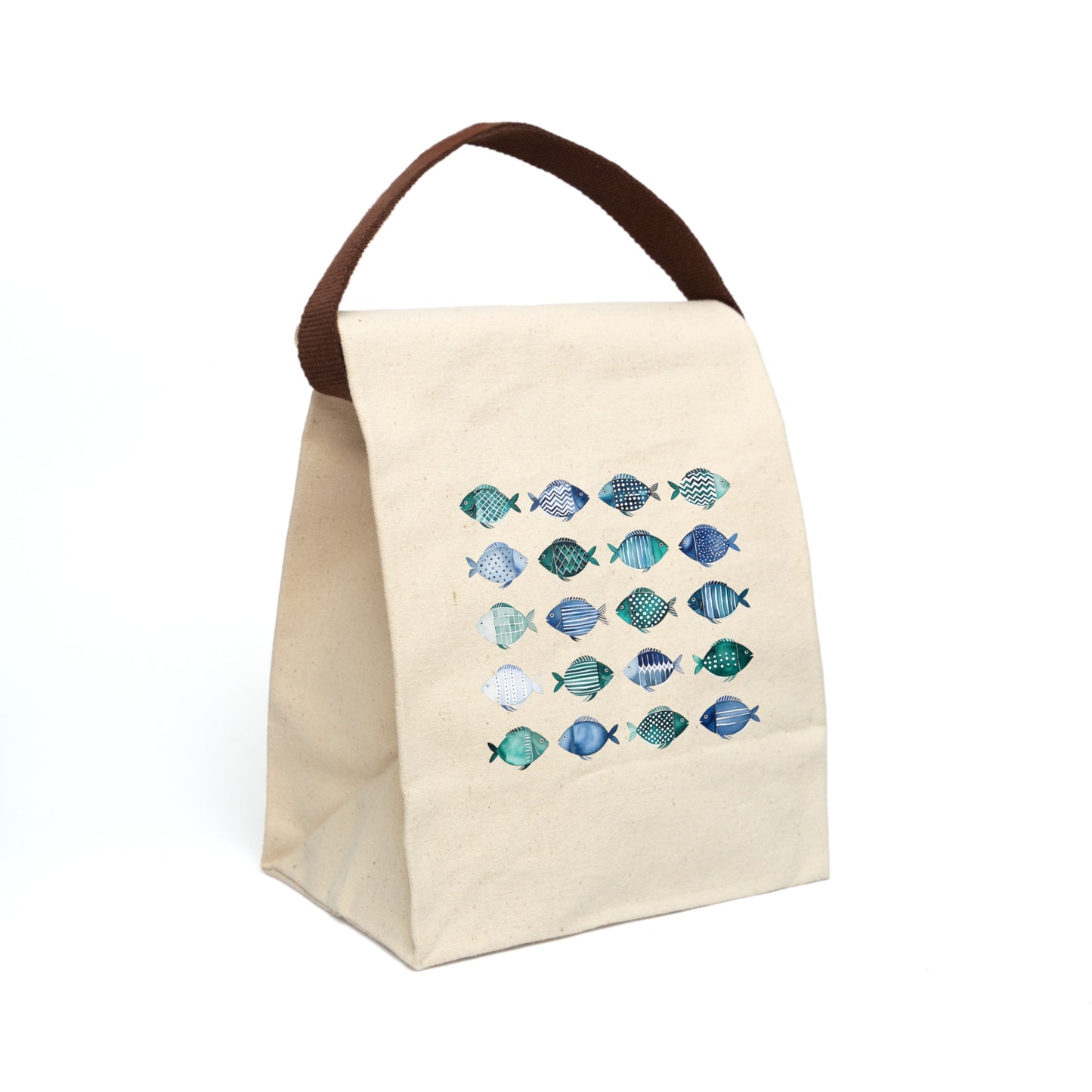 Whimsical Fish Canvas Lunch Bag