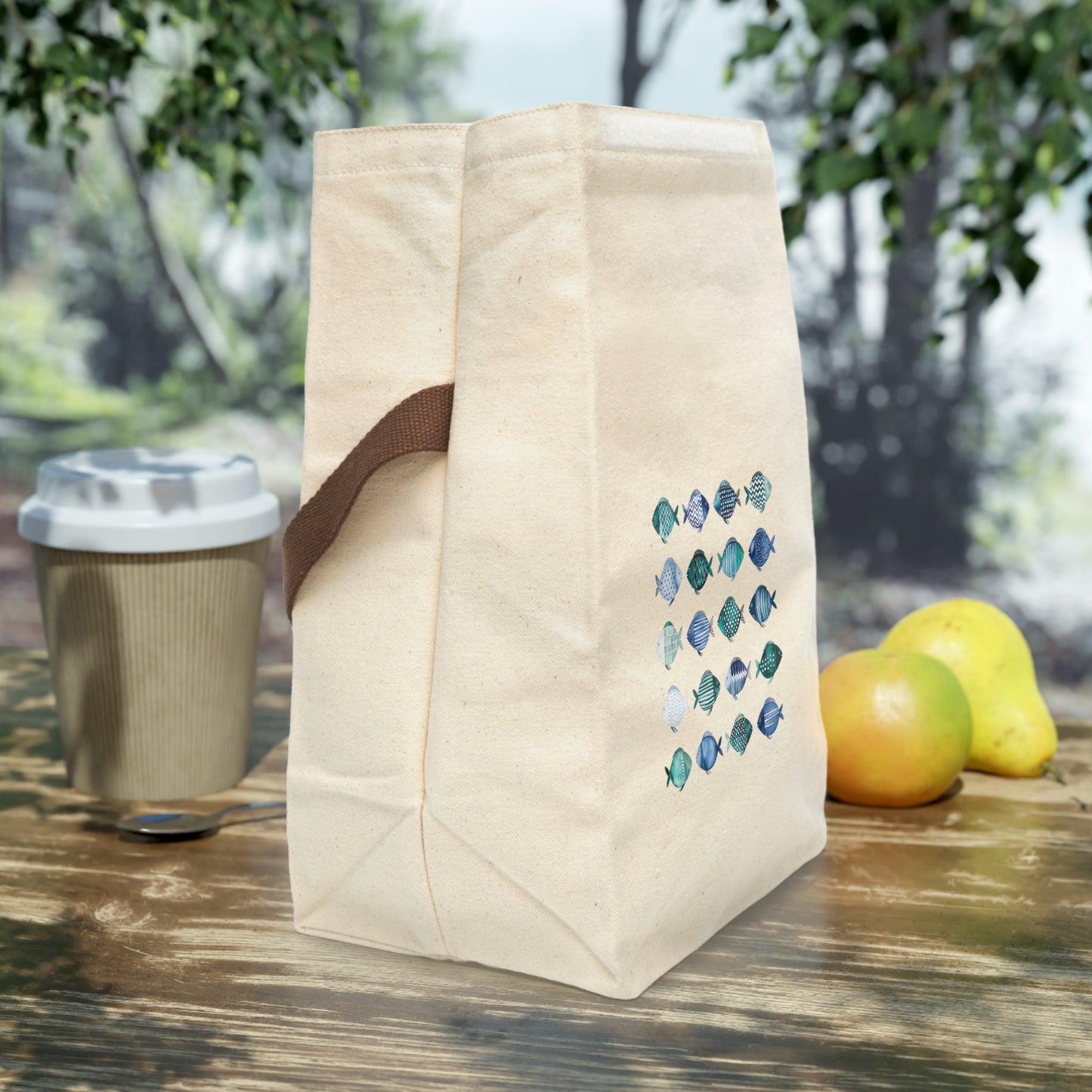 Whimsical Fish Canvas Lunch Bag