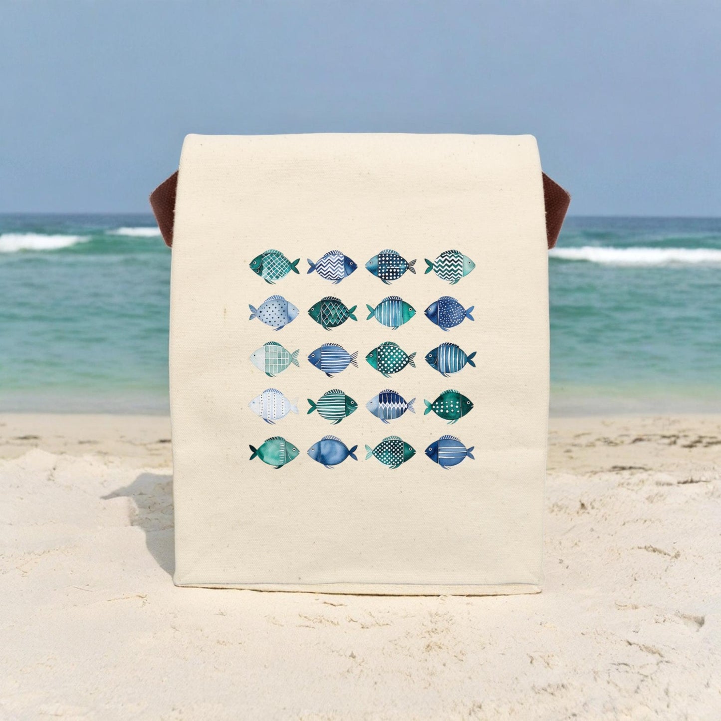 Whimsical Fish Canvas Lunch Bag