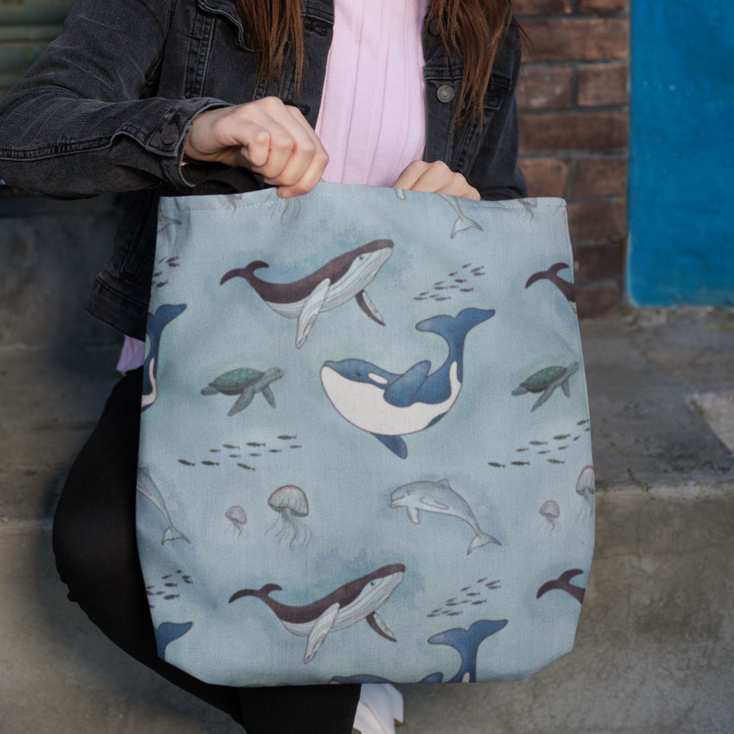 Seaworld Ocean Wildlife Nautical Tote Bag