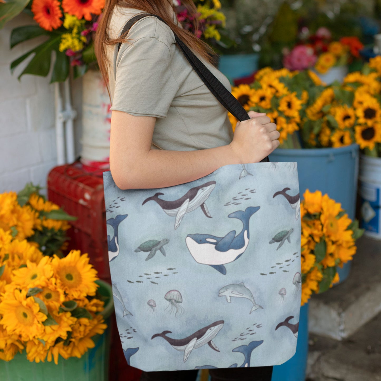 Seaworld Ocean Wildlife Nautical Tote Bag