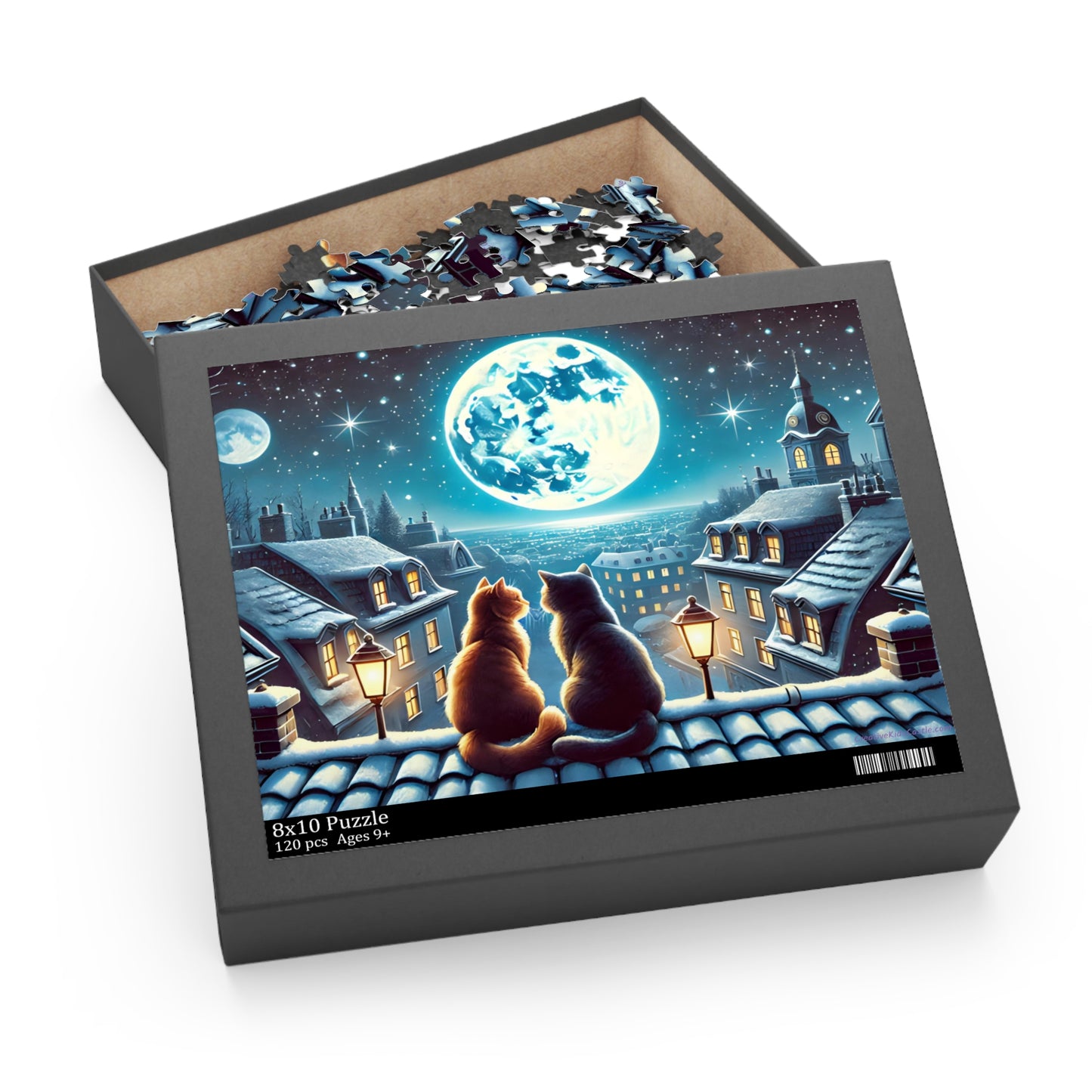 Winter Cats on a Starlit Night Jigsaw Puzzle (120, 252 to 500-Pieces)