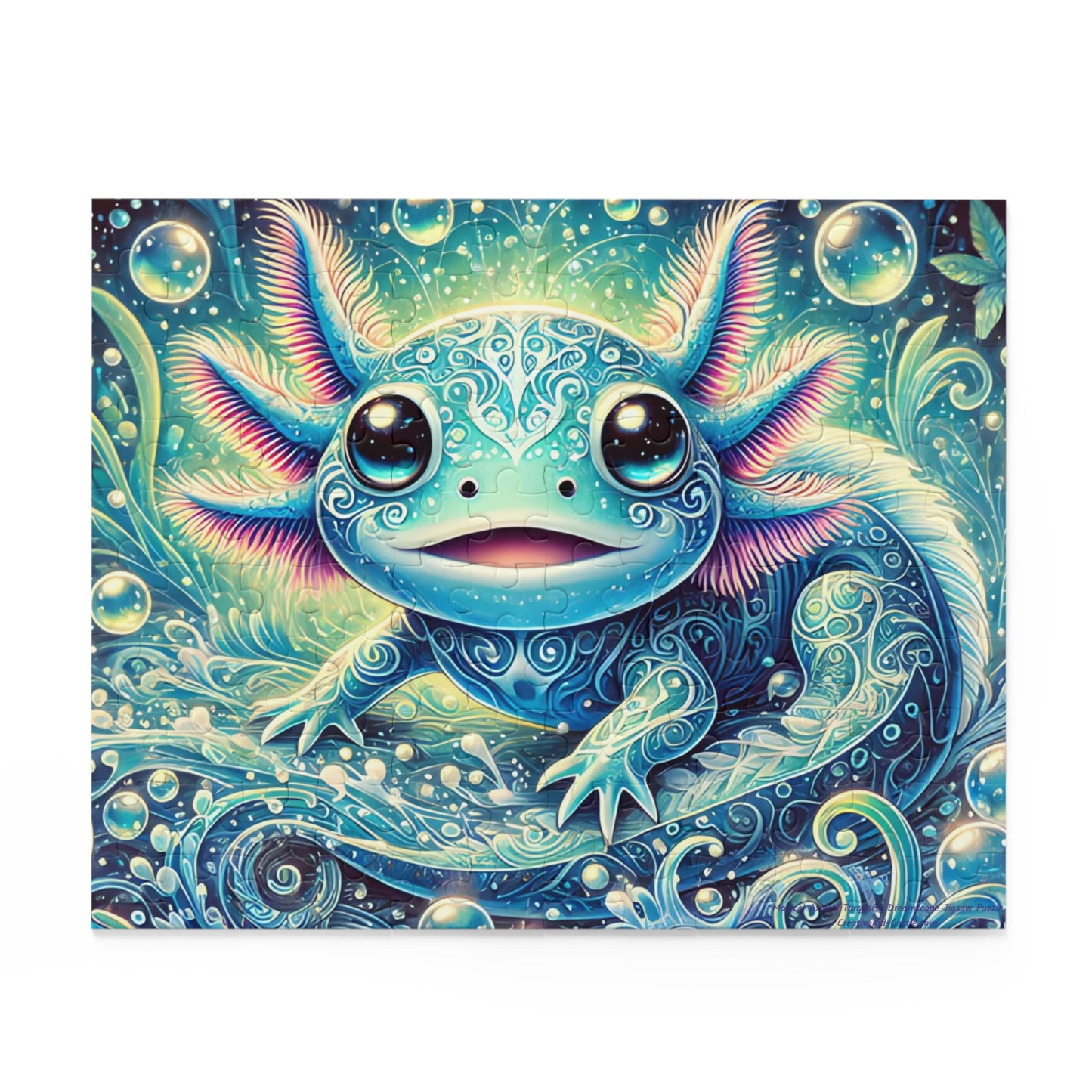 Magical Axolotl Turquoise Underwater Dreamscape Puzzle