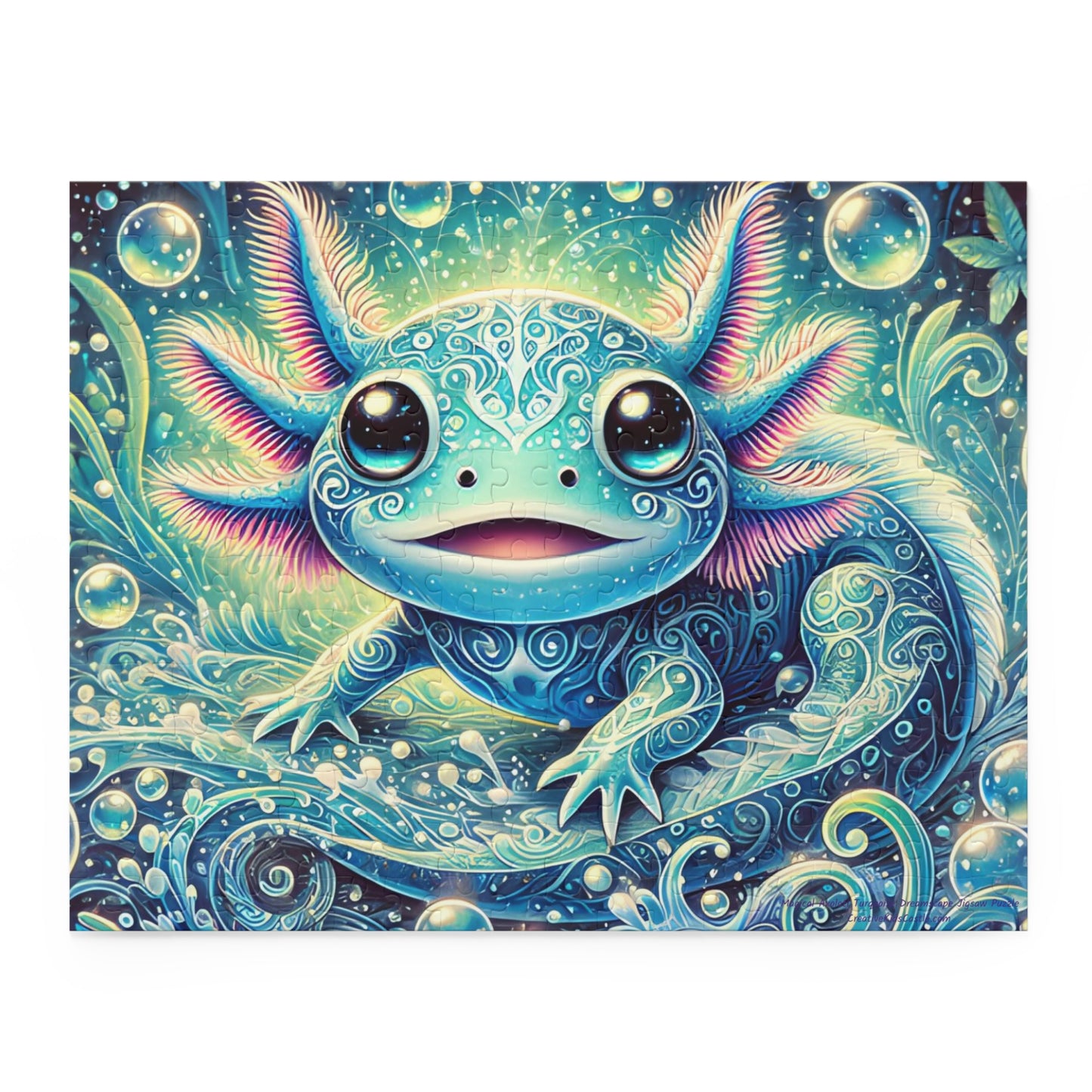 Magical Axolotl Turquoise Underwater Dreamscape Puzzle