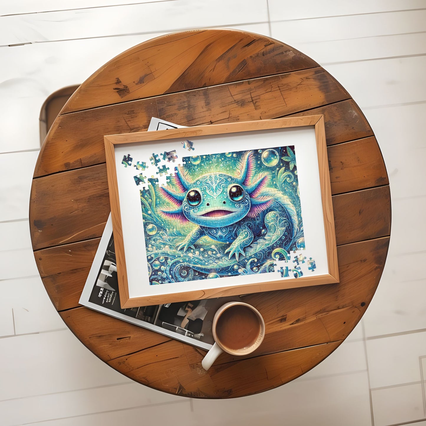 Magical Axolotl Turquoise Underwater Dreamscape Puzzle