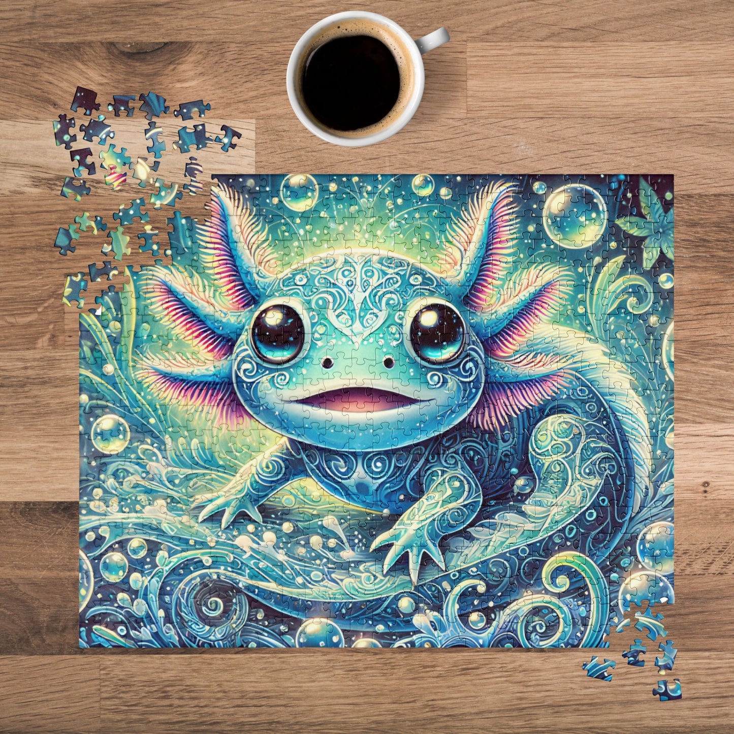 Magical Axolotl Turquoise Underwater Dreamscape Puzzle