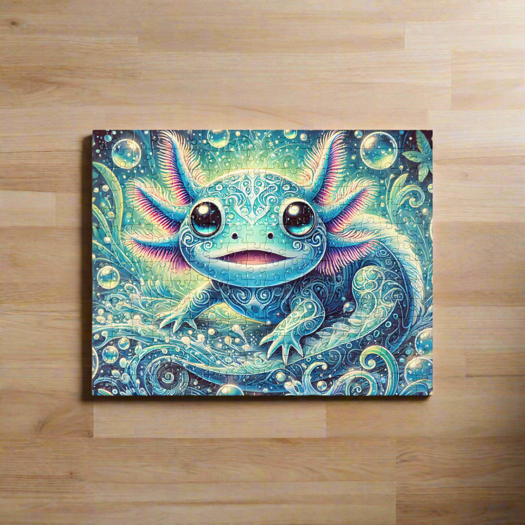 Magical Axolotl Turquoise Underwater Dreamscape Puzzle