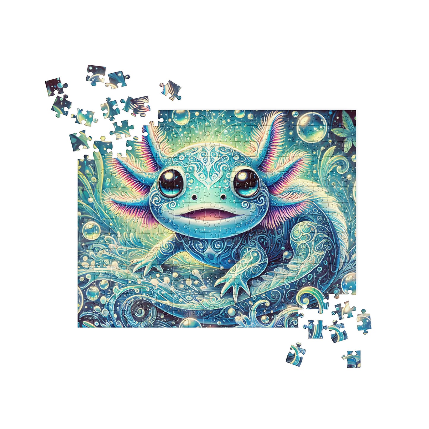 Magical Axolotl Turquoise Underwater Dreamscape Puzzle