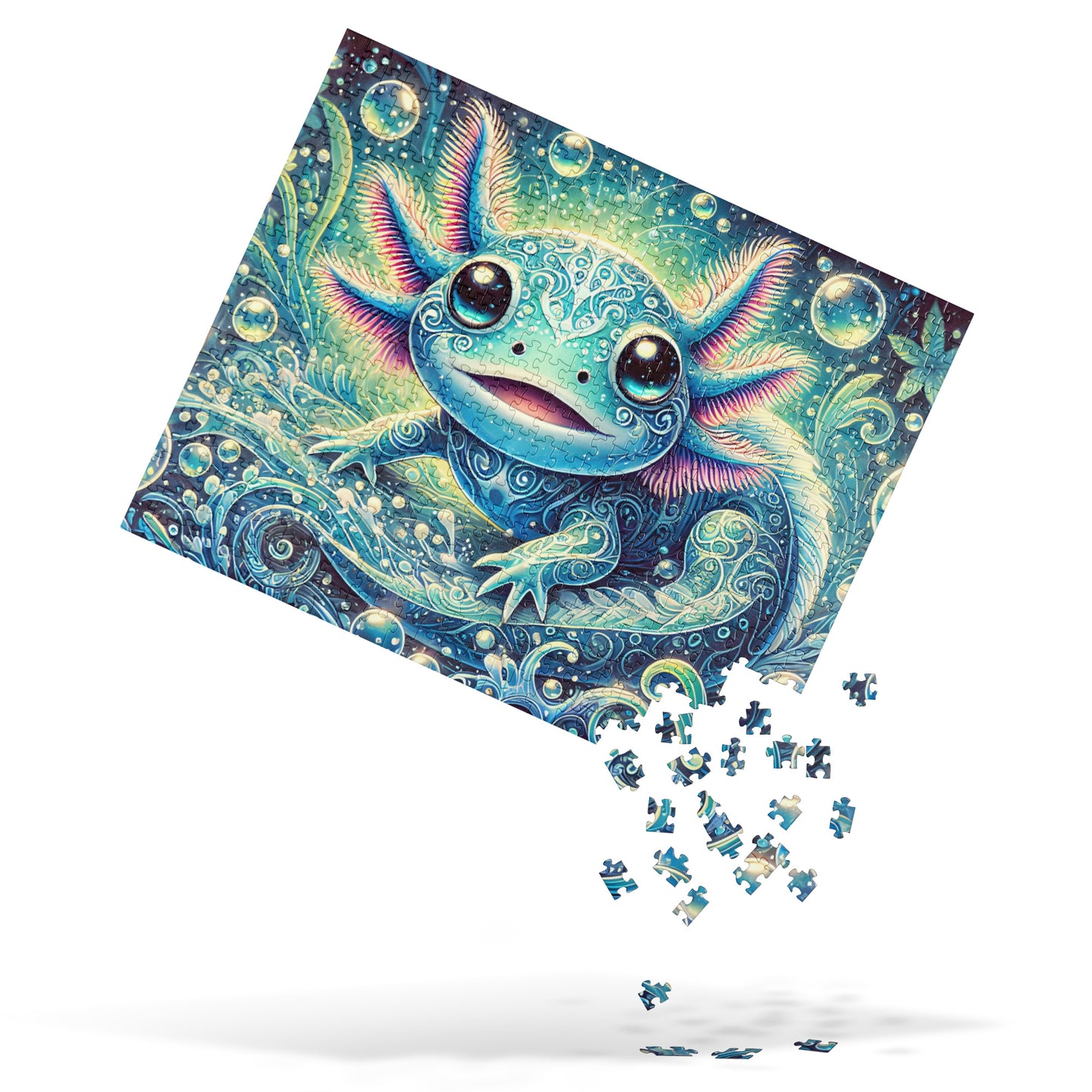 Magical Axolotl Turquoise Underwater Dreamscape Puzzle