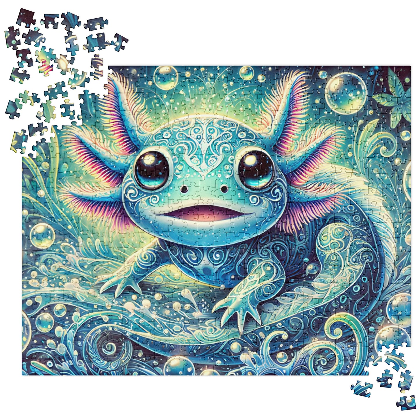 Magical Axolotl Turquoise Underwater Dreamscape Puzzle