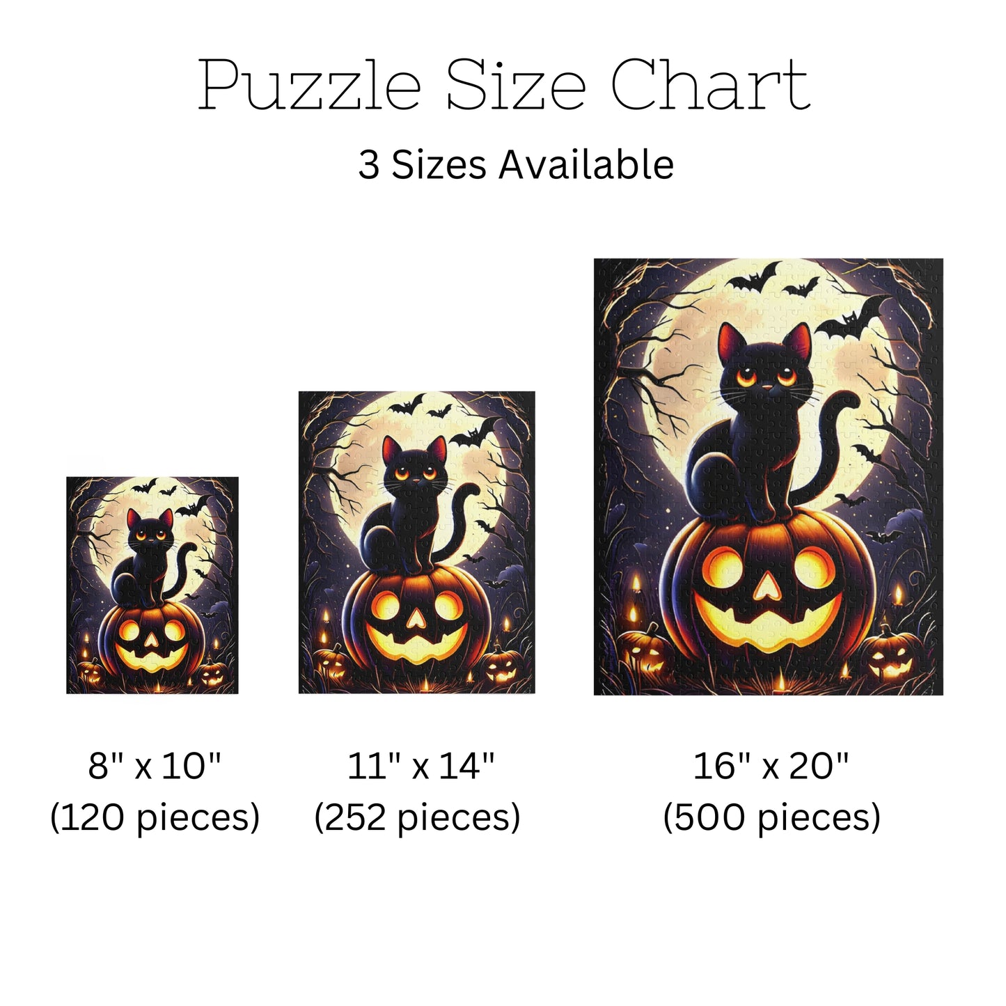 Cute Black Cat Perched on a Carved Pumpkin Halloween Jigsaw Puzzle