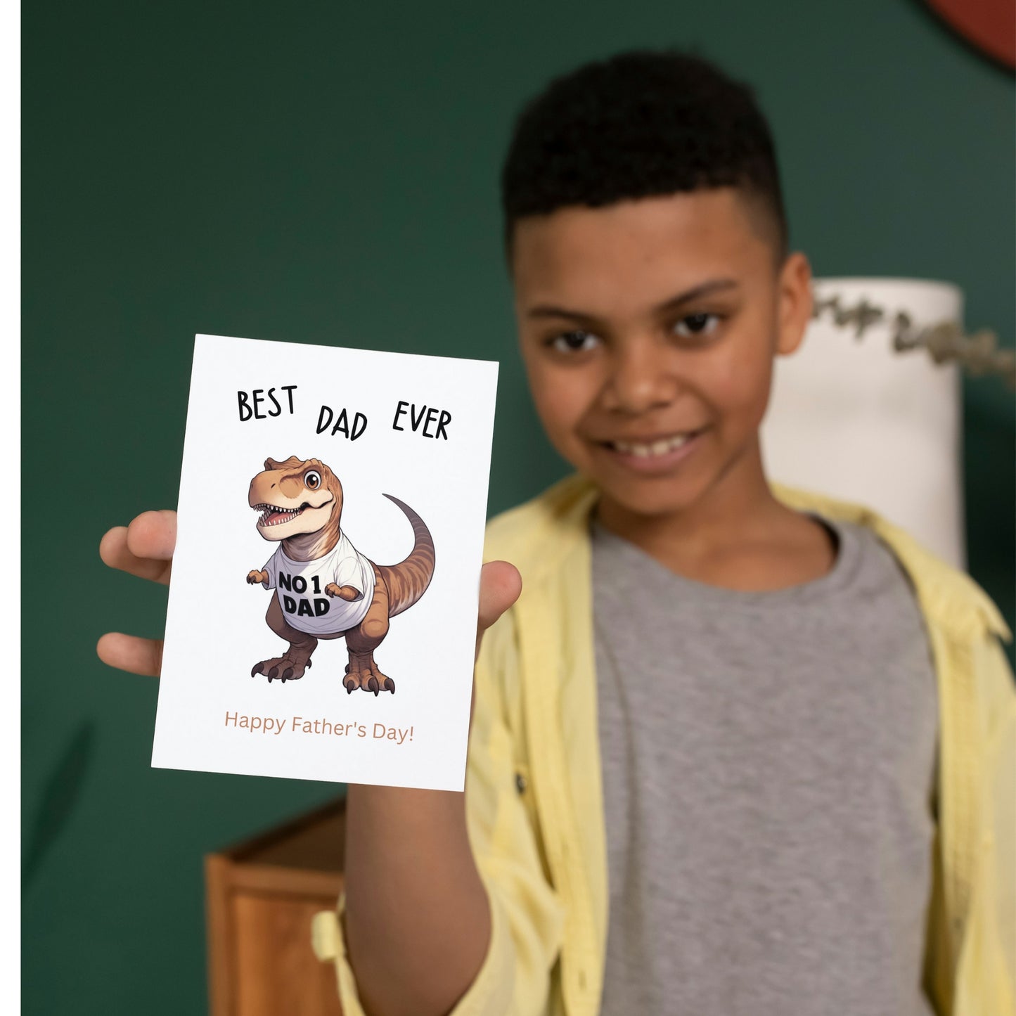 T-Rex Best Dad Ever Funny Father's Day Card