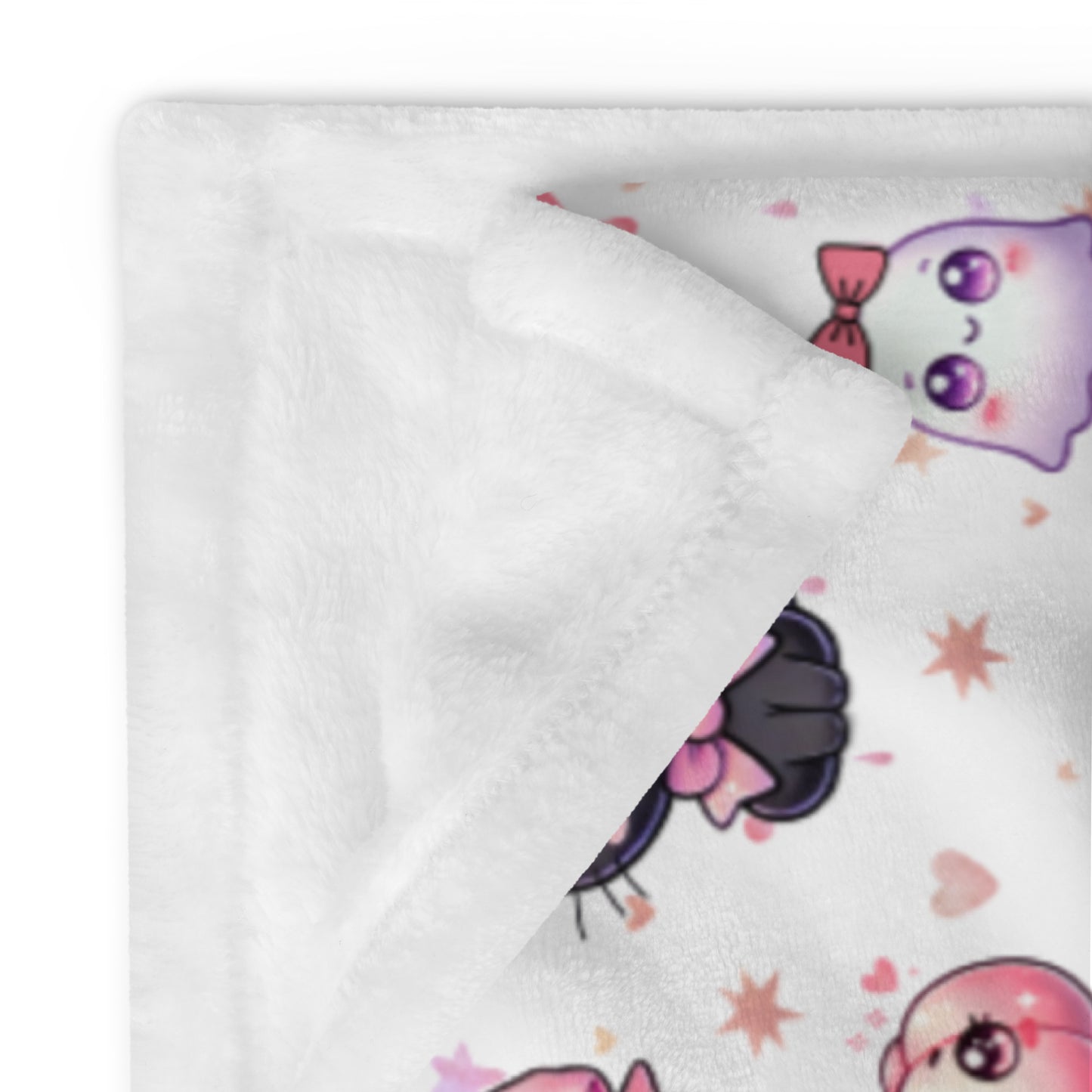 Cute Coquette Black Cat, Bows, Pumpkin & Ghost Pattern Cozy Fall Velveteen Plush Blanket
