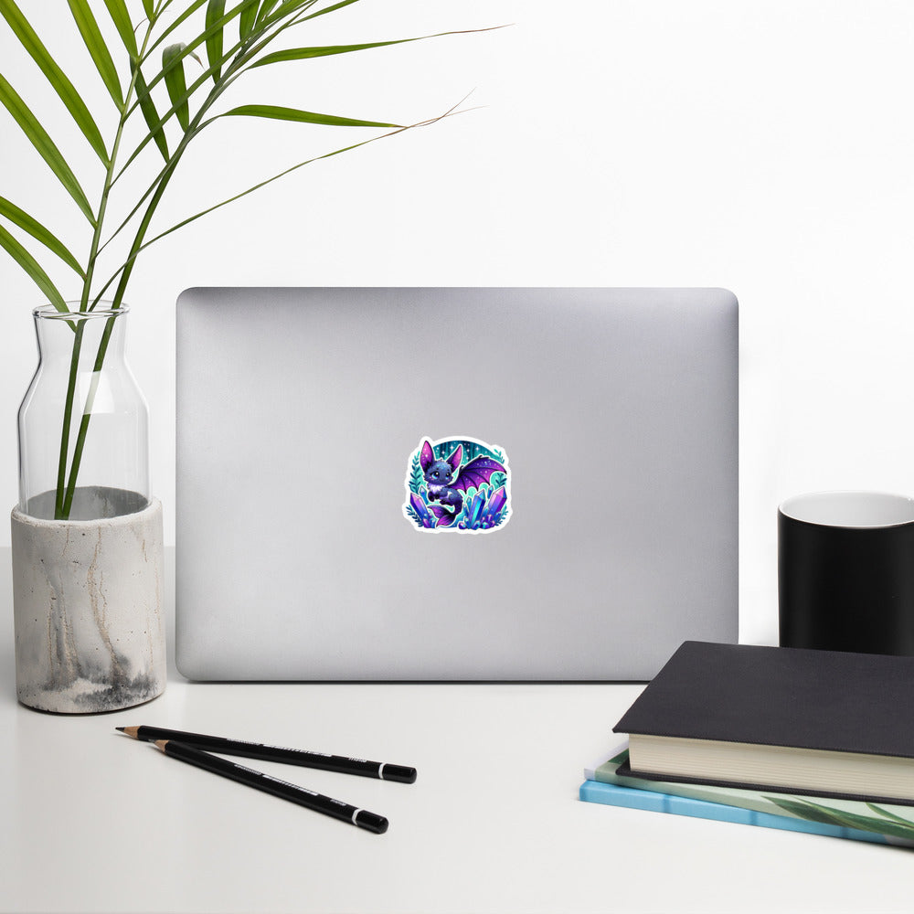 Enchanting MerBat with Crystals Kiss-cut Sticker