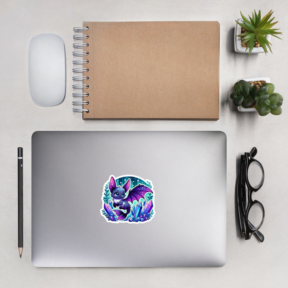 Enchanting MerBat with Crystals Kiss-cut Sticker