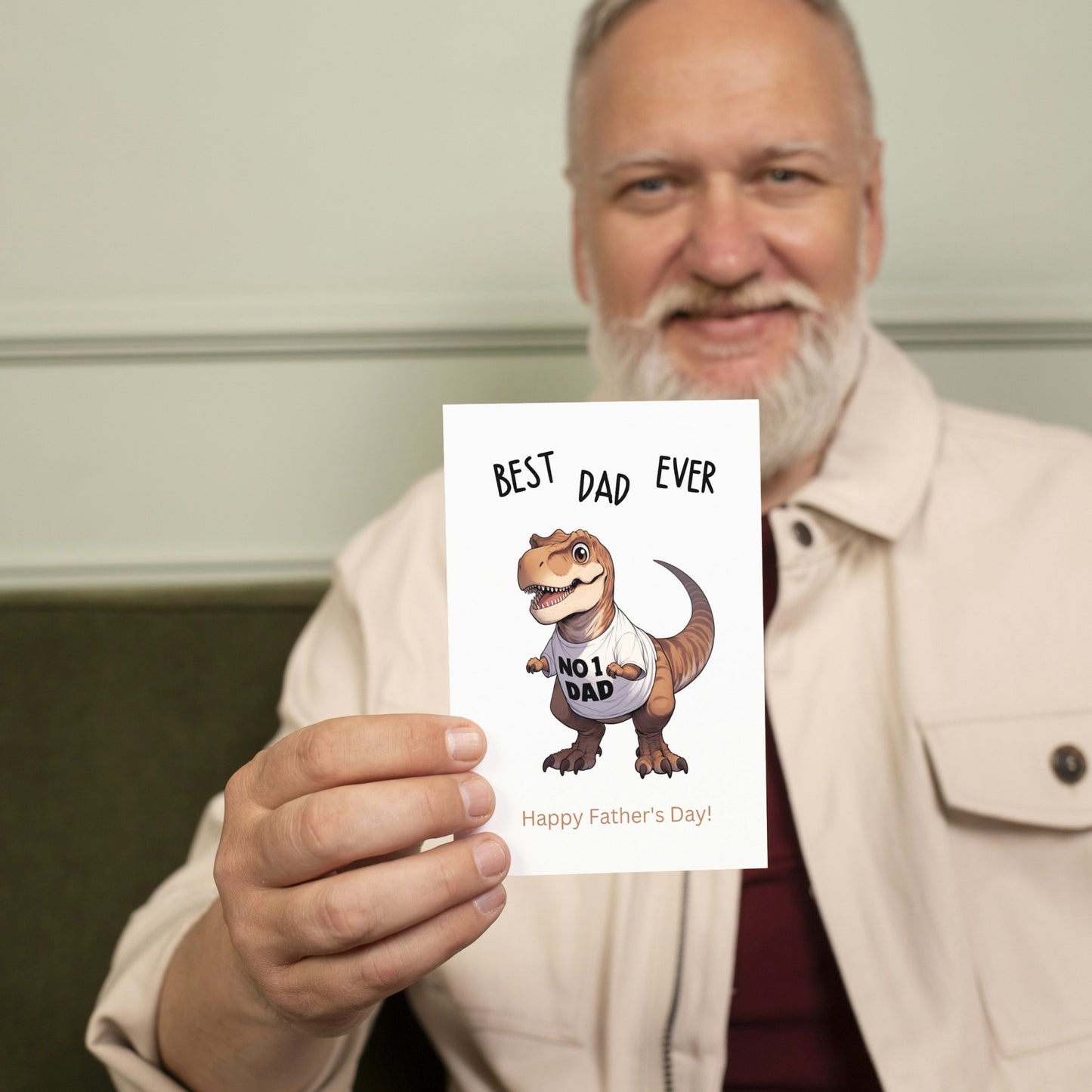 T-Rex Best Dad Ever Funny Father's Day Card