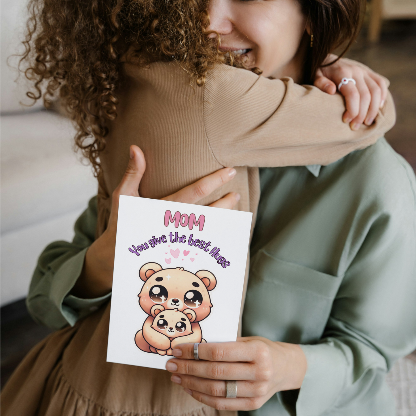 Best Mom Bear Hug Appreciation Card