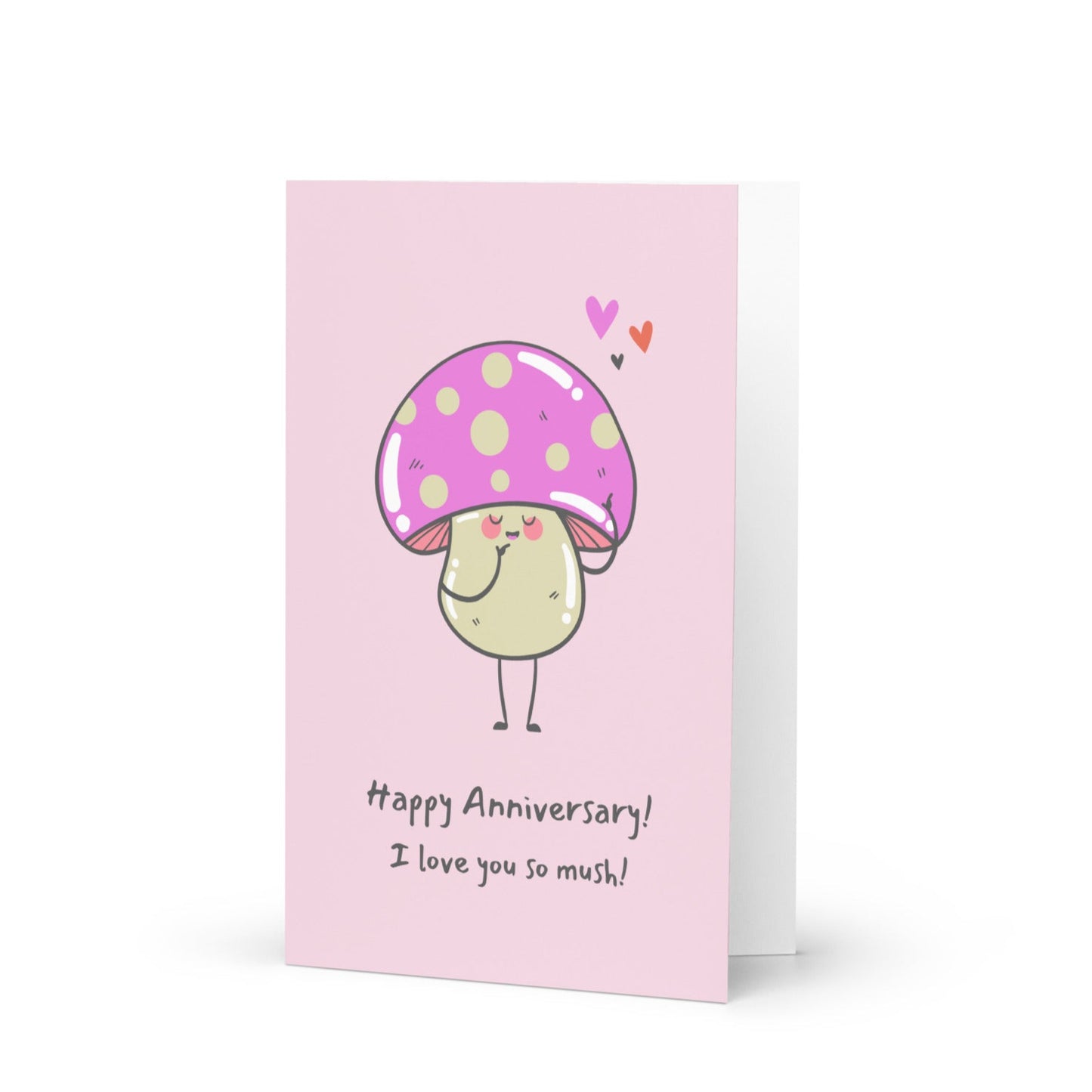 “Mushroom for Love” Pink Anniversary Card