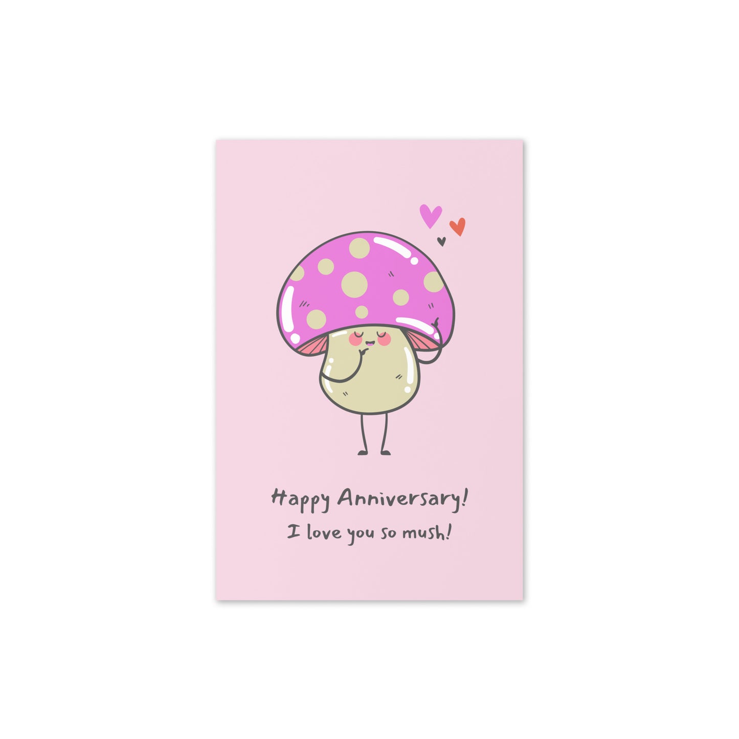 “Mushroom for Love” Pink Anniversary Card