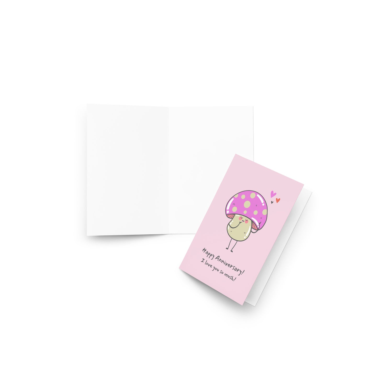 “Mushroom for Love” Pink Anniversary Card
