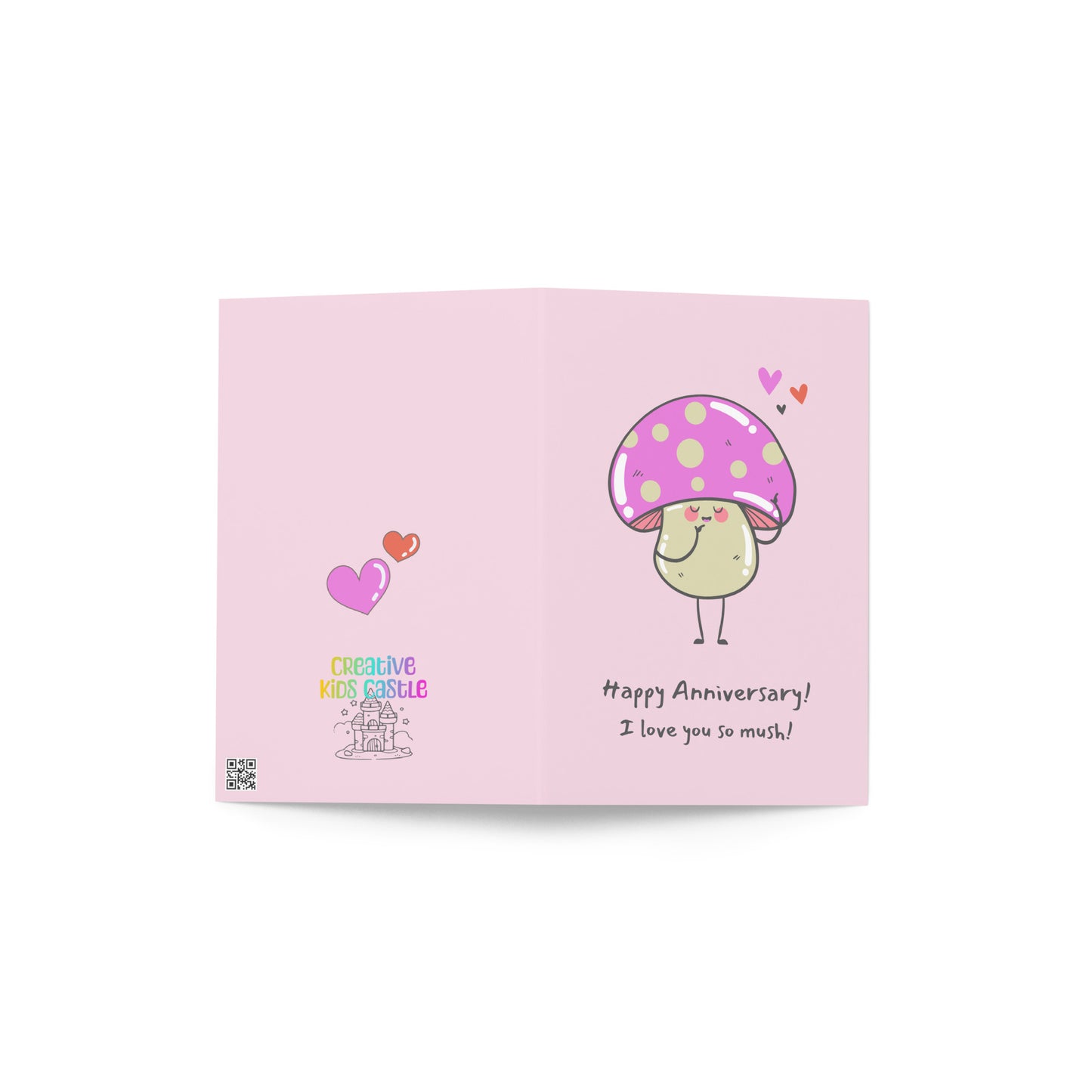“Mushroom for Love” Pink Anniversary Card